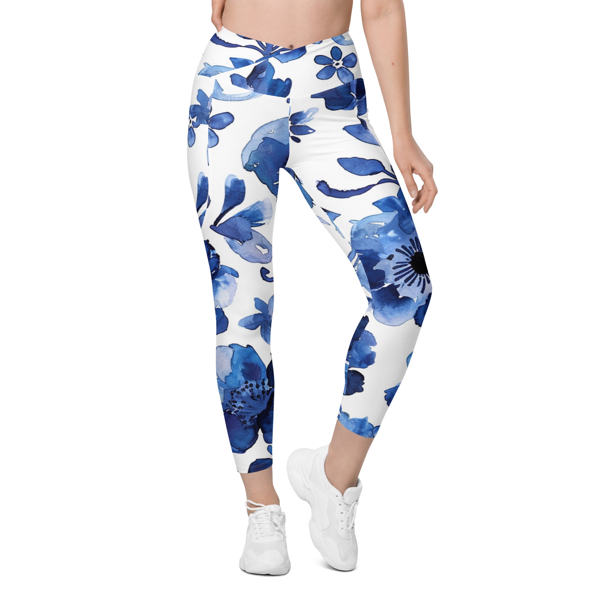 Crossover leggings with pockets