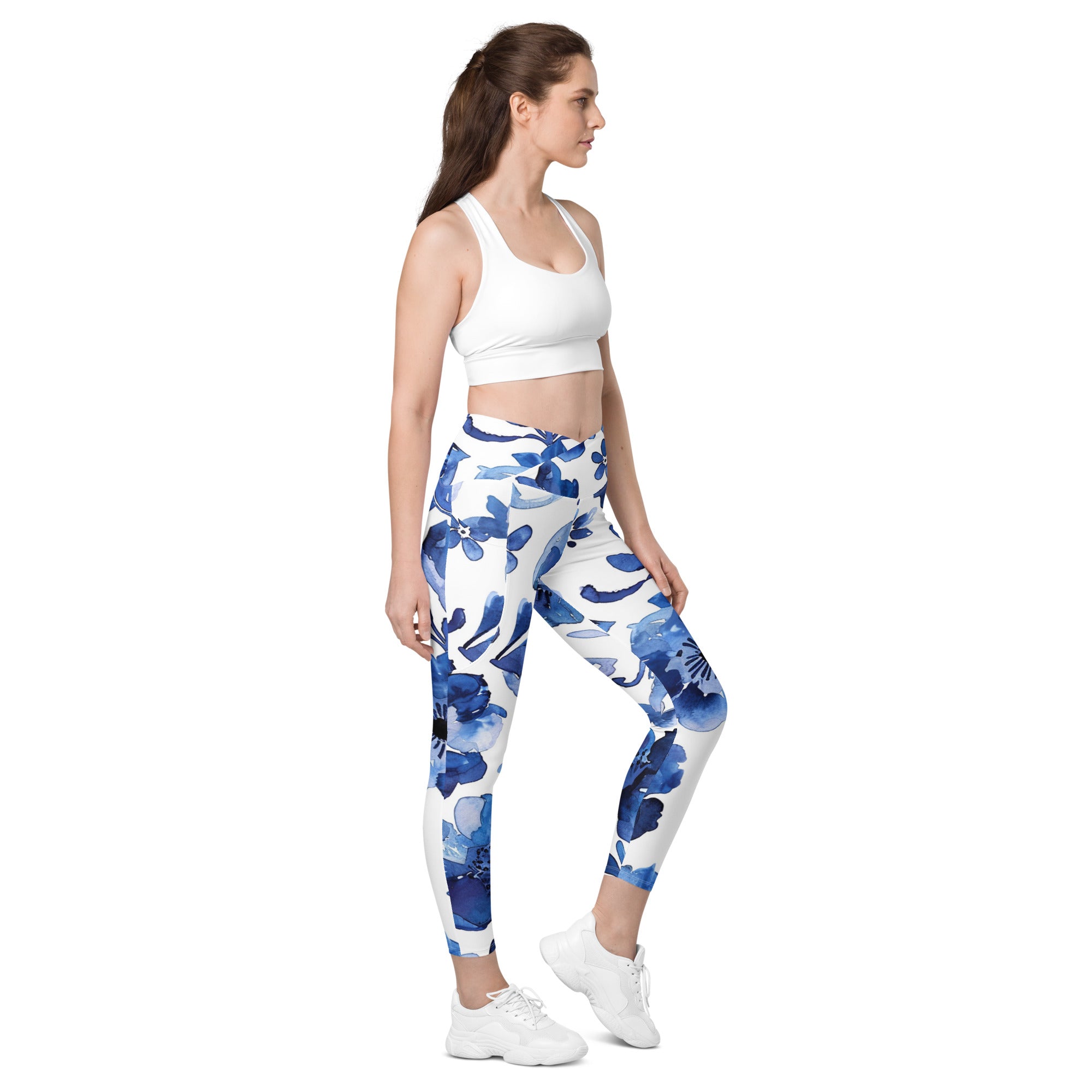 Crossover leggings with pockets