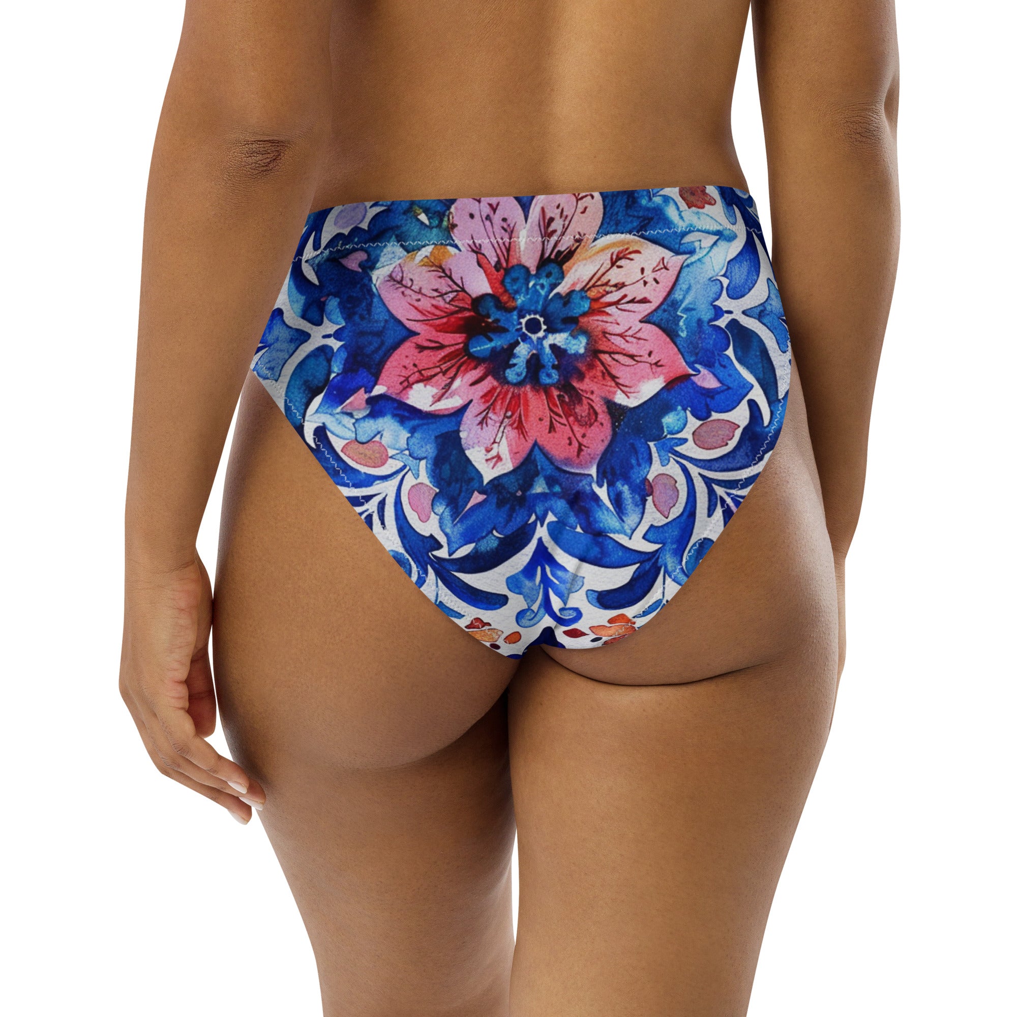 Recycled high-waisted bikini bottom