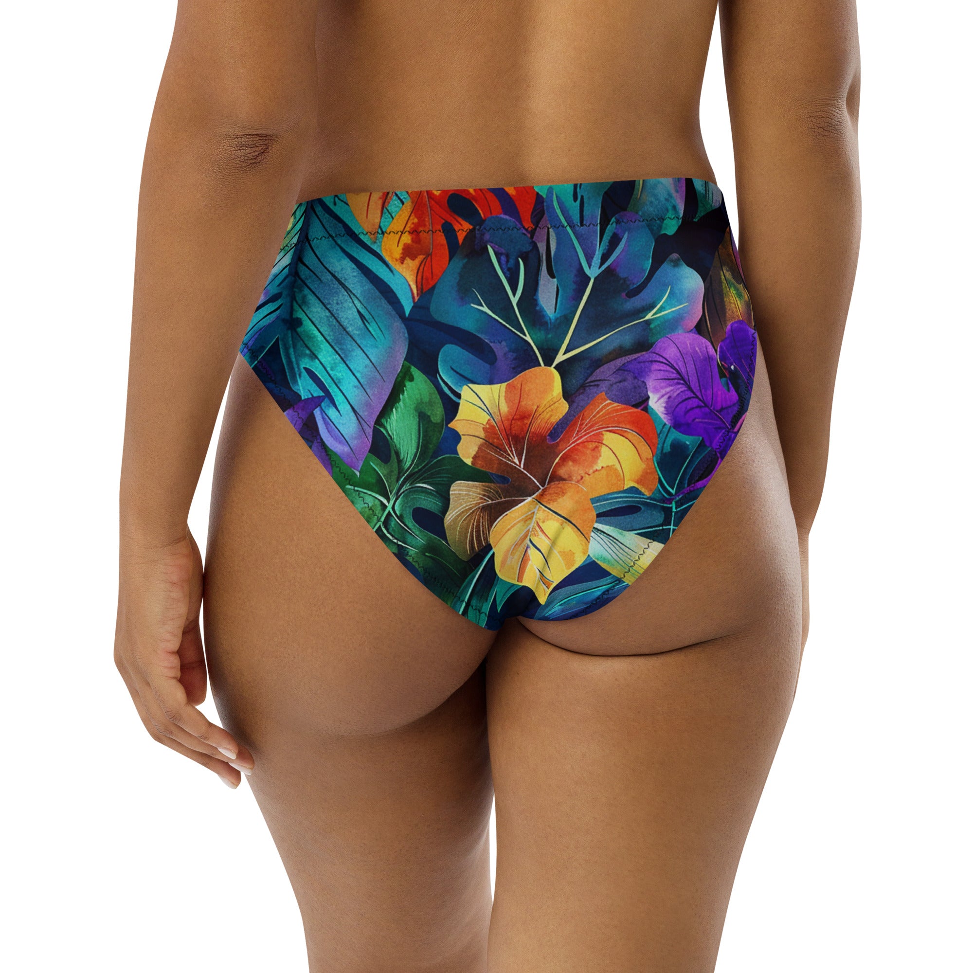 Recycled high-waisted bikini bottom