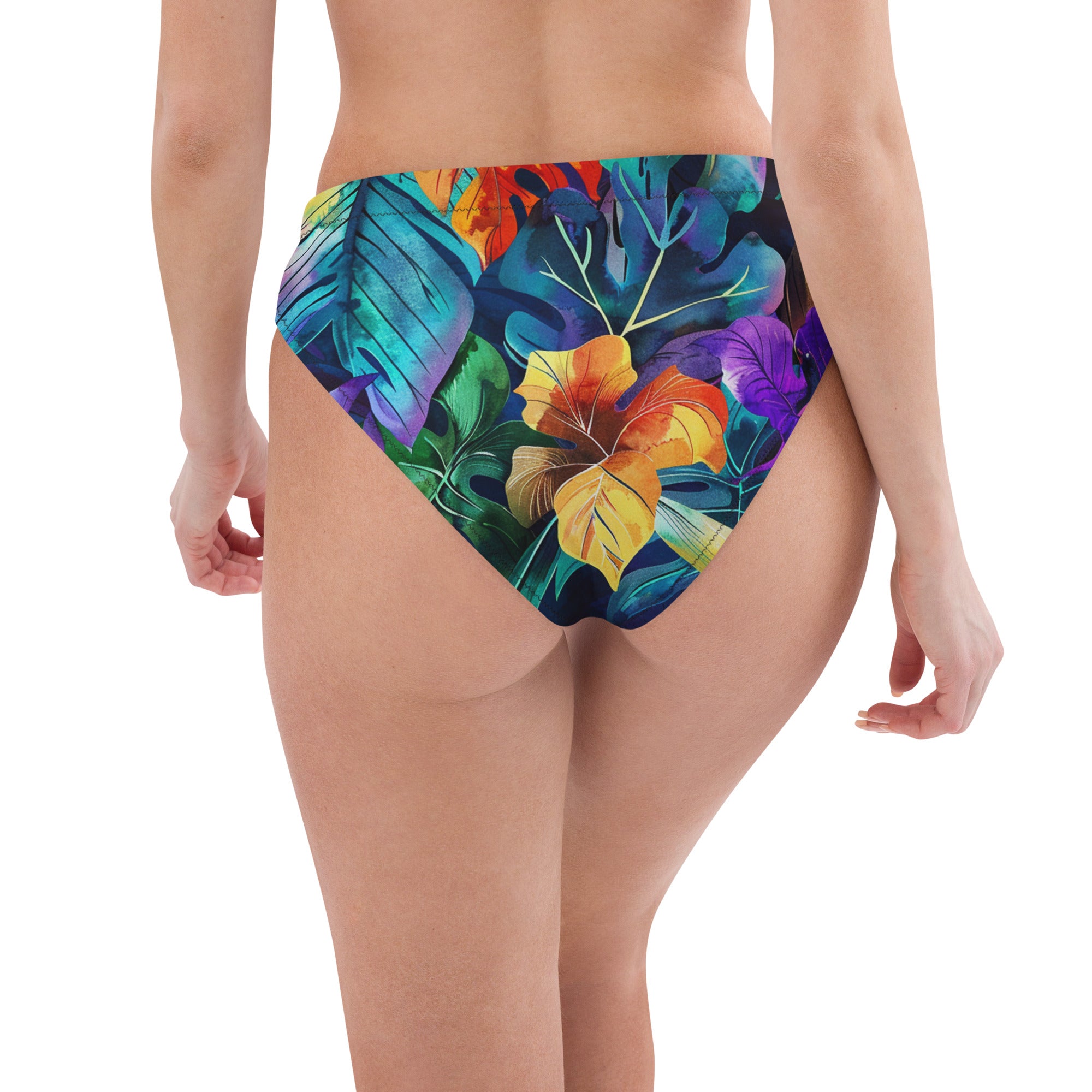 Recycled high-waisted bikini bottom