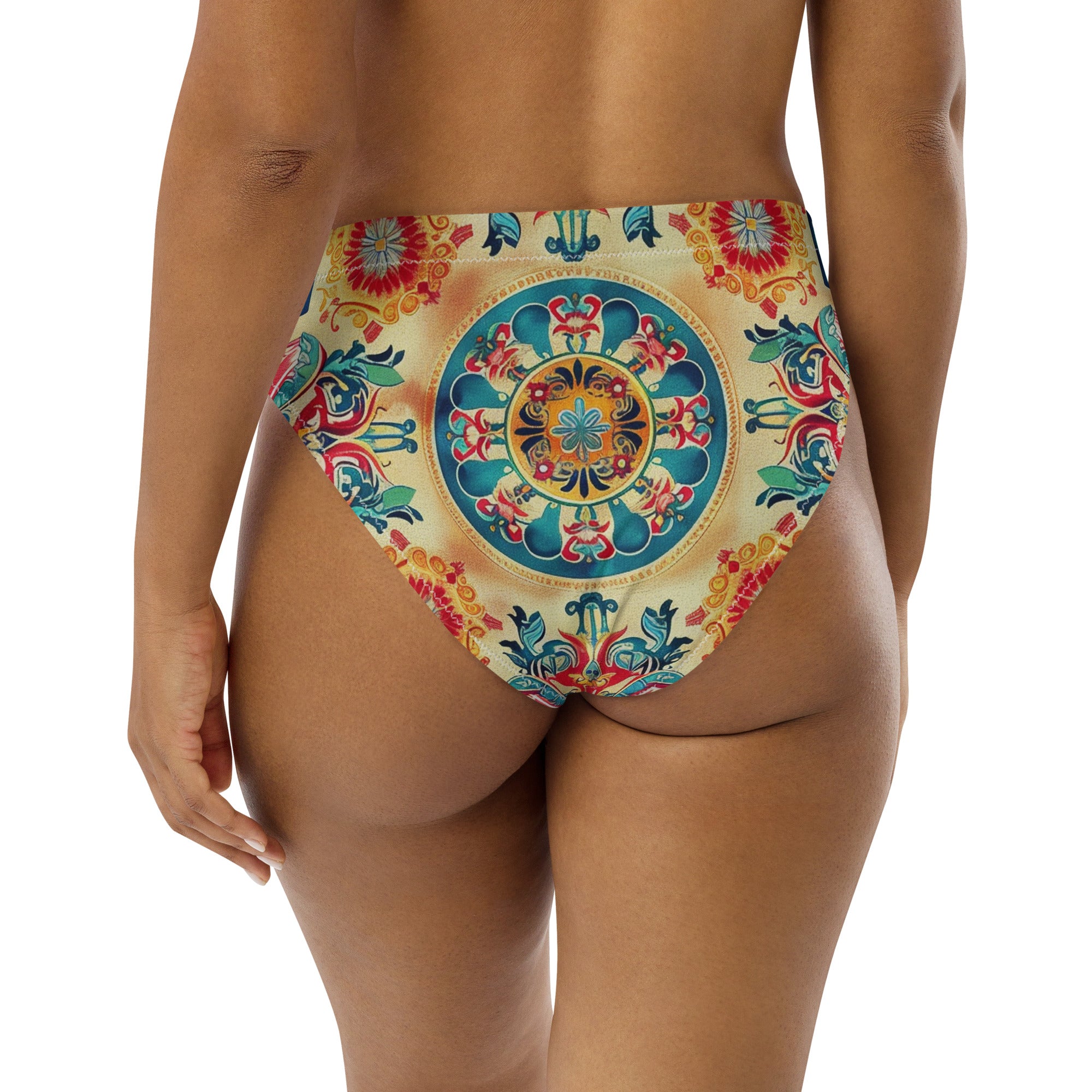 Recycled high-waisted bikini bottom