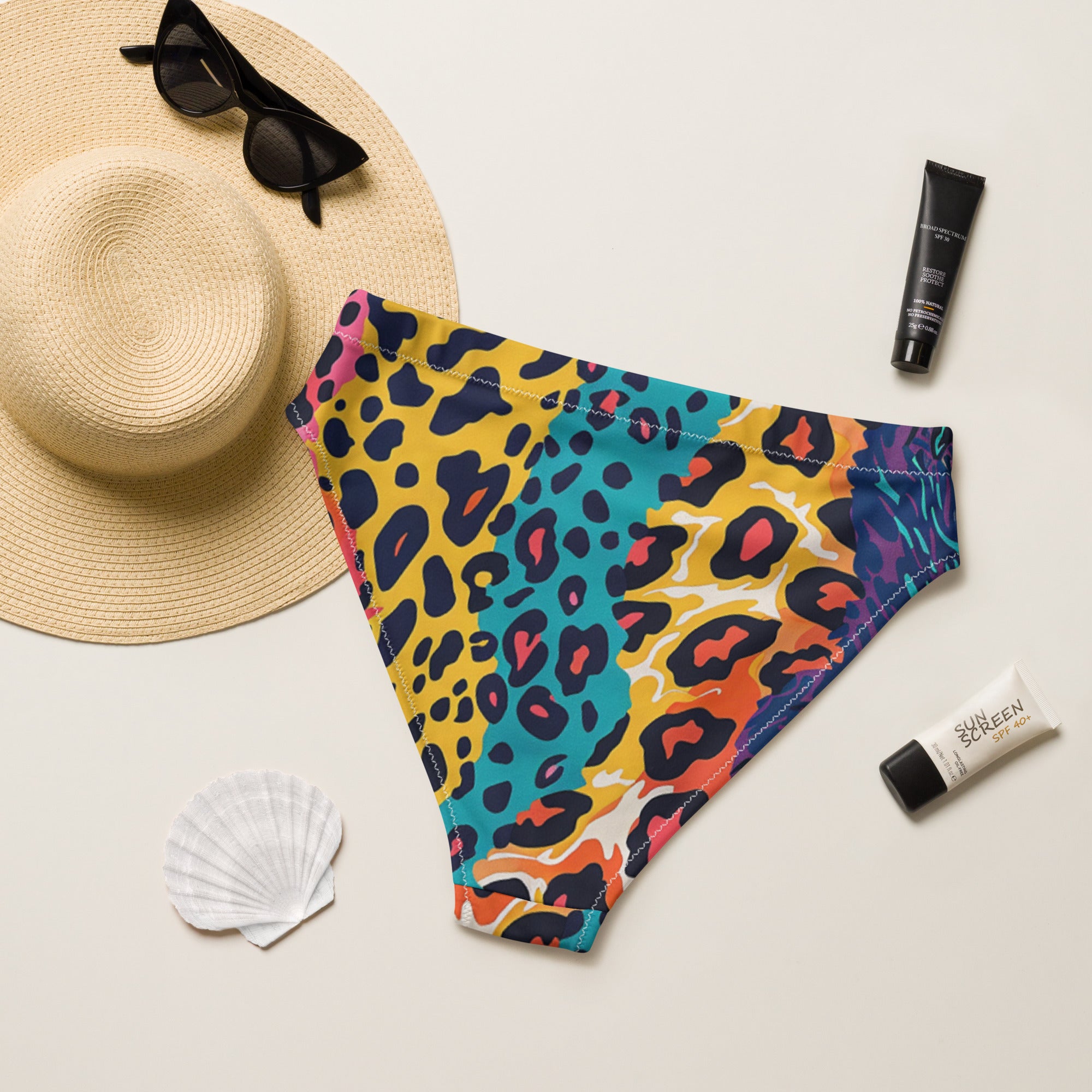 Recycled high-waisted bikini bottom