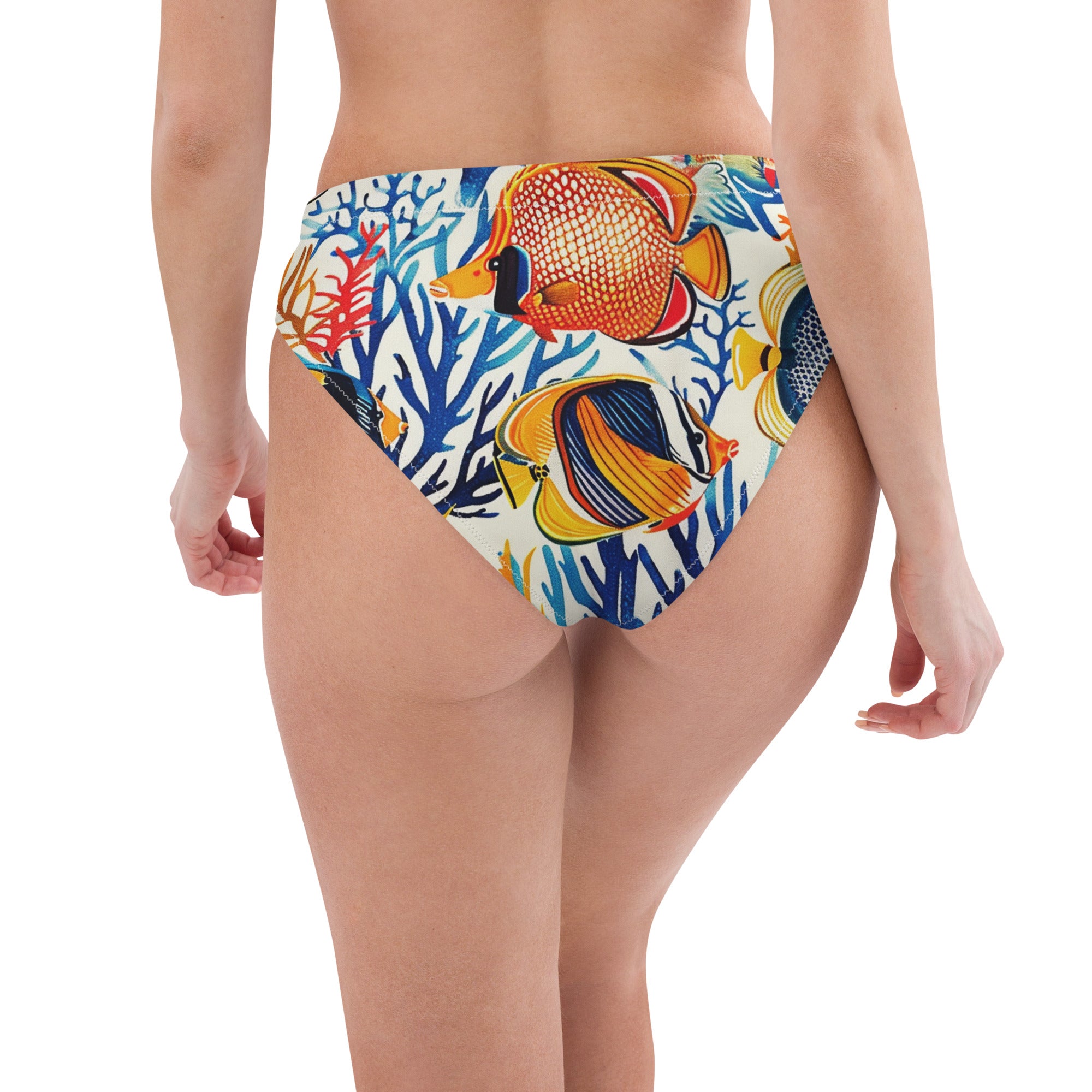 Recycled high-waisted bikini bottom