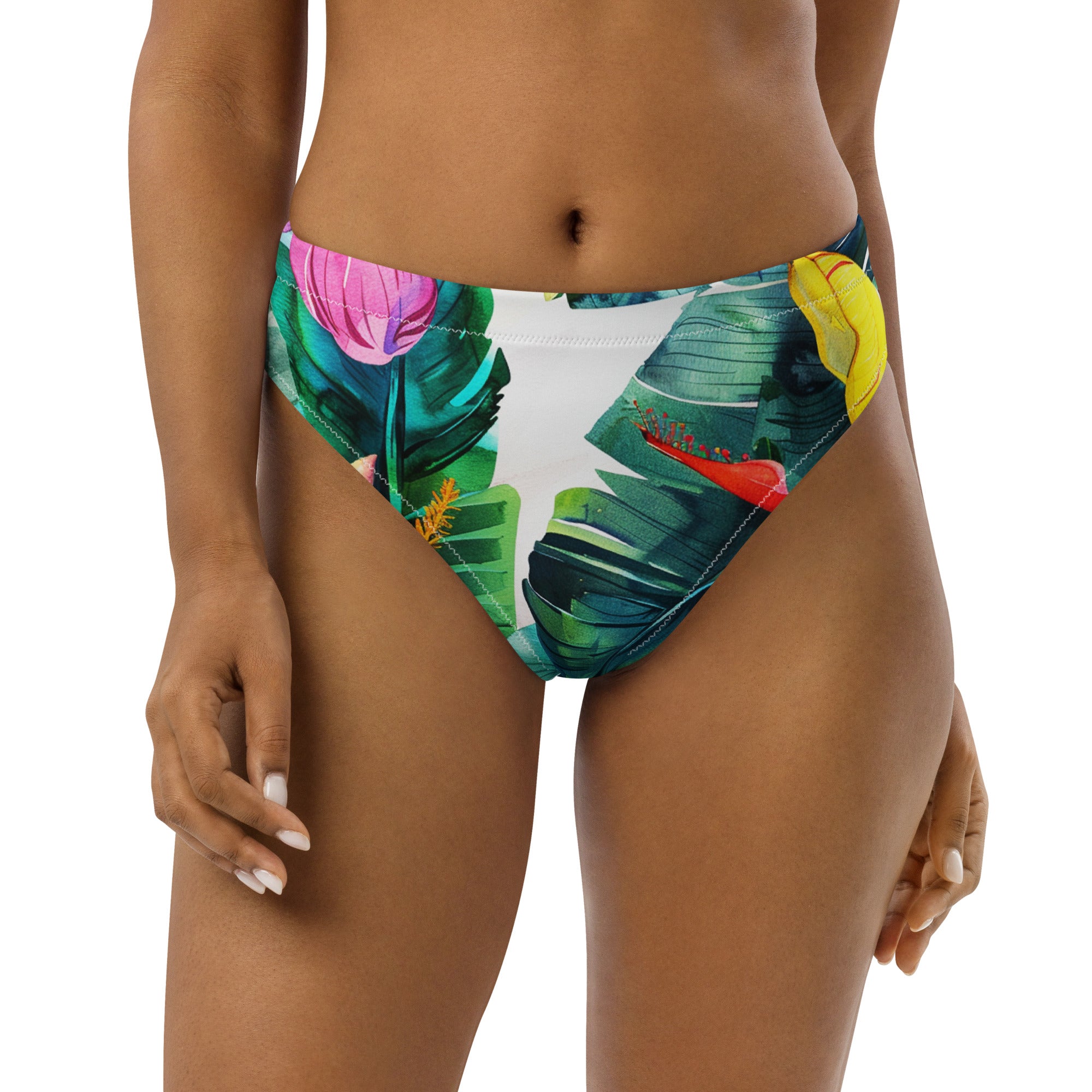 Recycled high-waisted bikini bottom