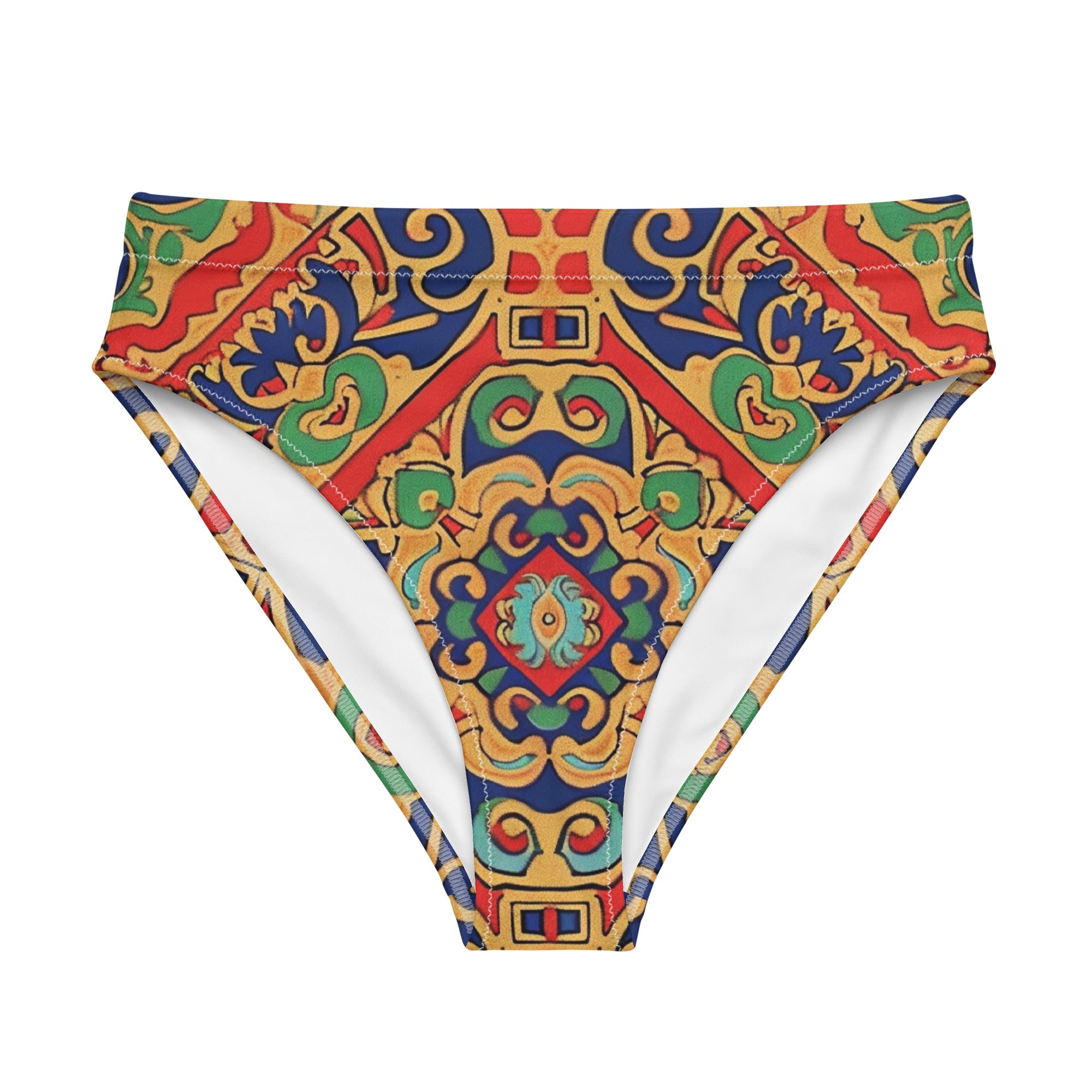 Recycled high-waisted bikini bottom