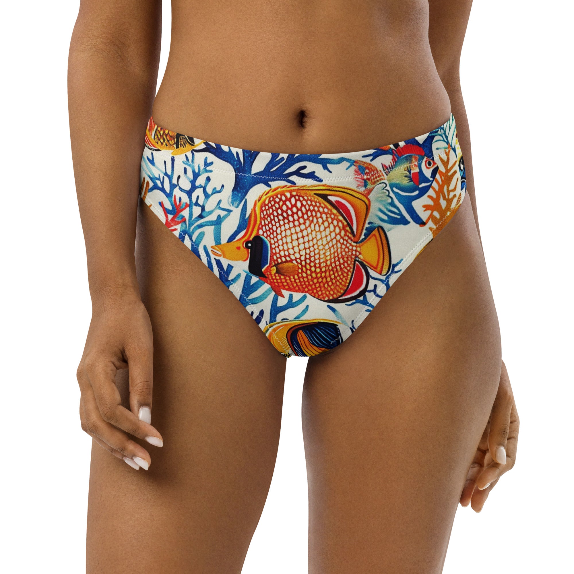 Recycled high-waisted bikini bottom