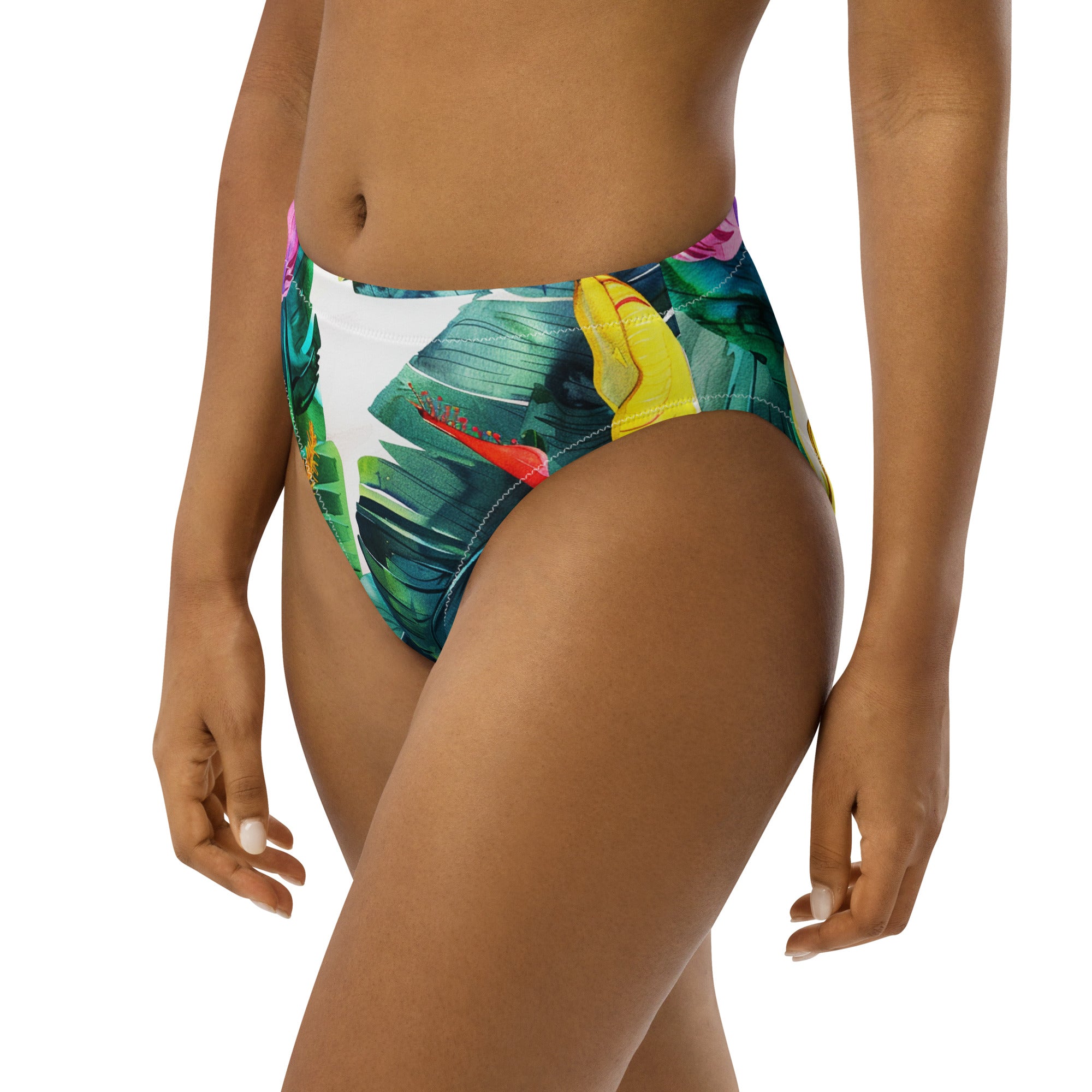 Recycled high-waisted bikini bottom