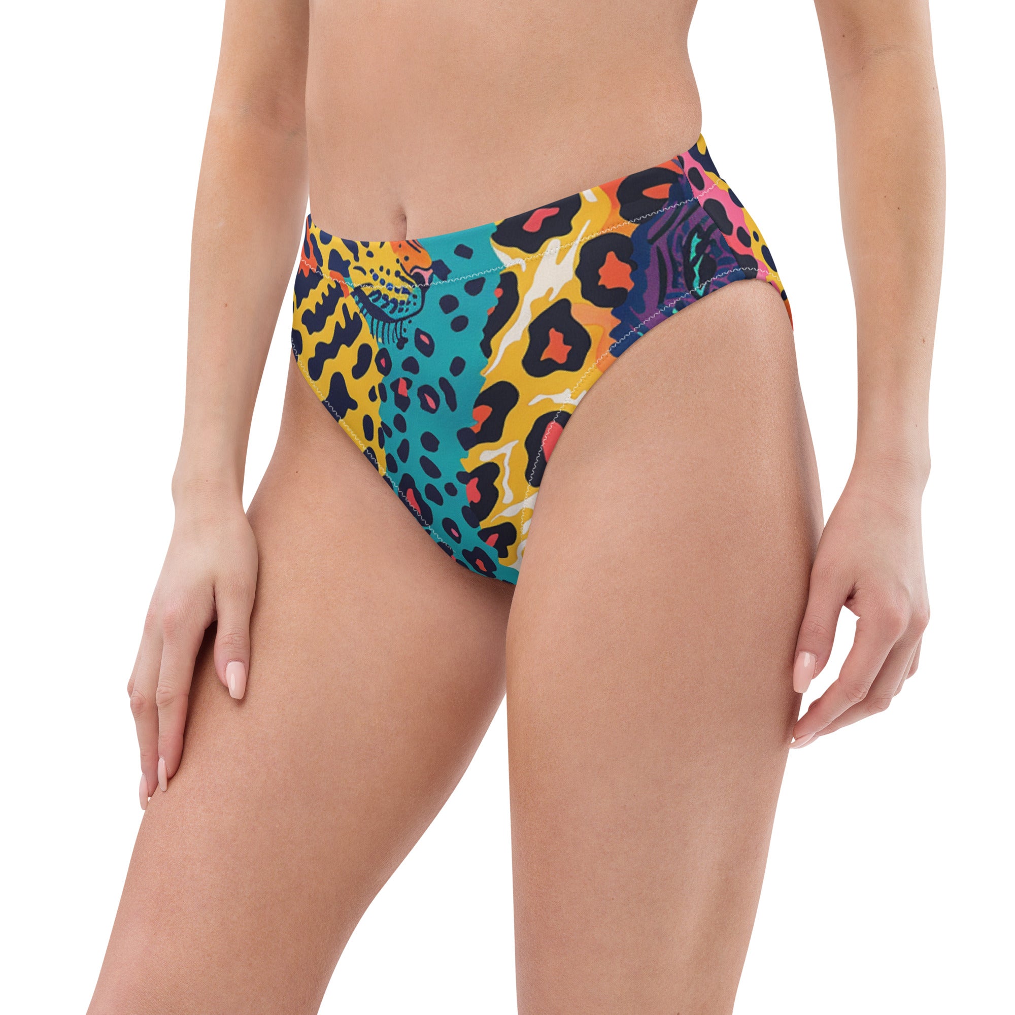 Recycled high-waisted bikini bottom