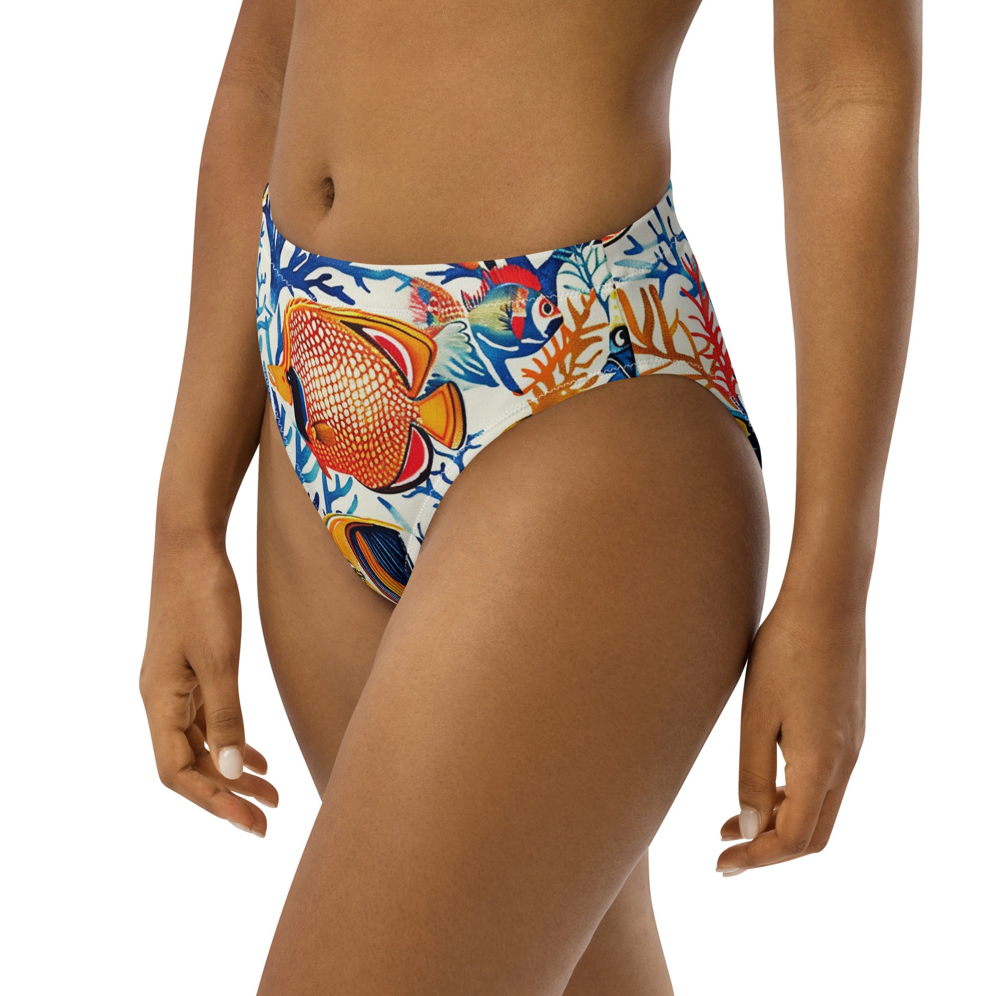 Recycled high-waisted bikini bottom