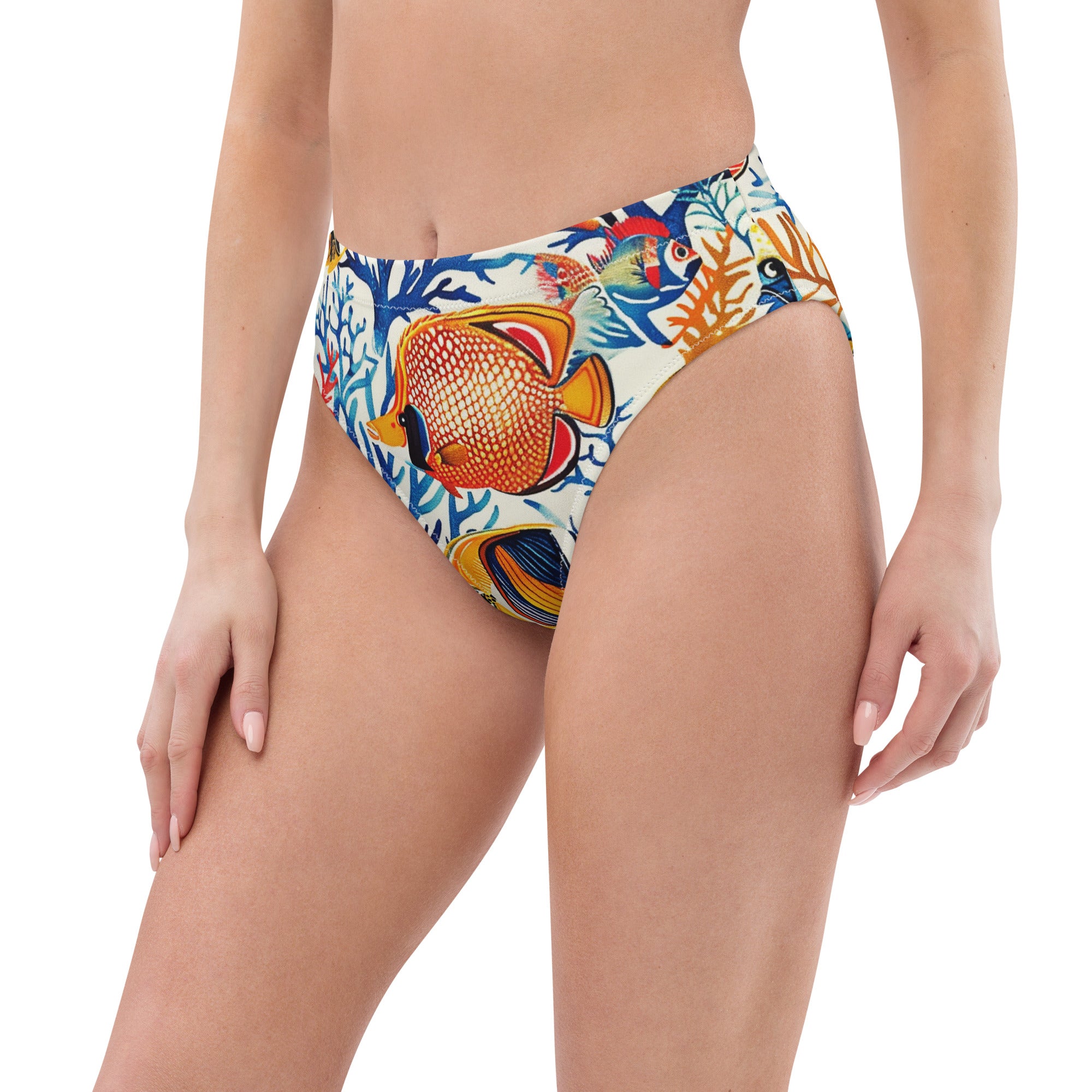 Recycled high-waisted bikini bottom