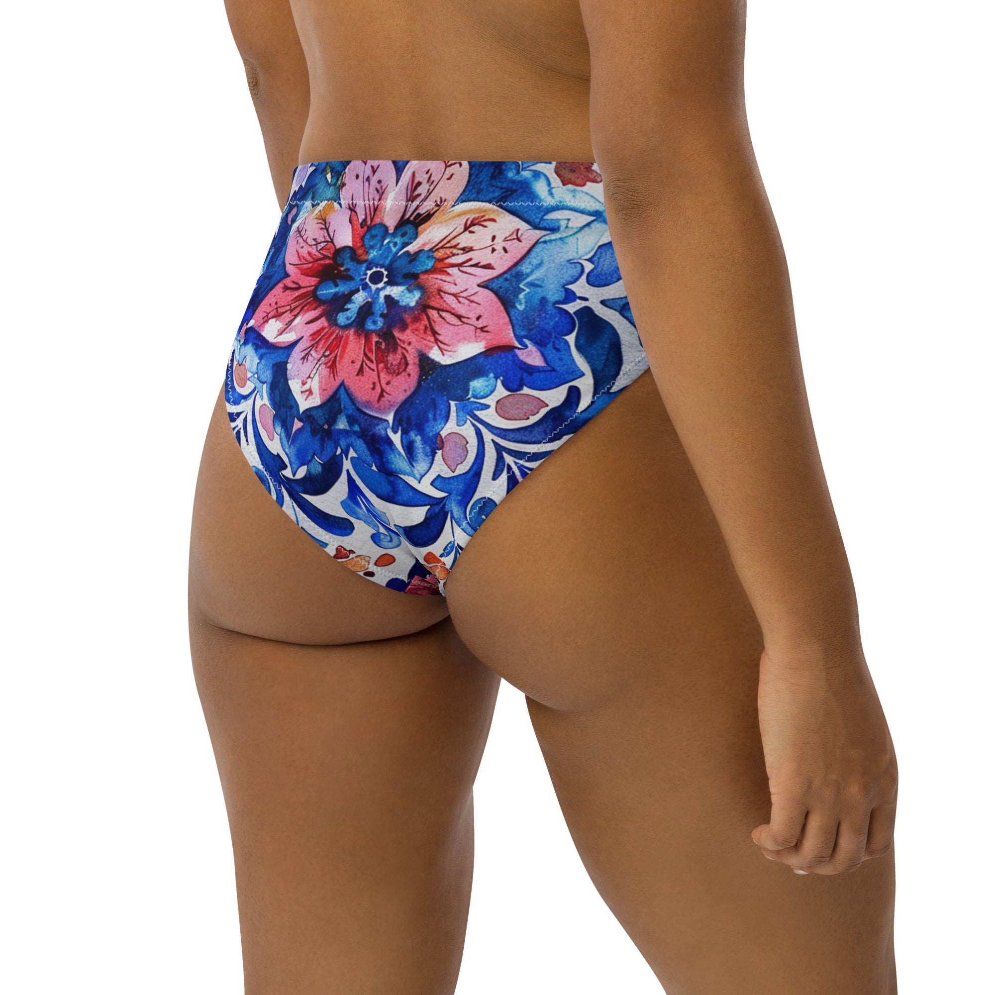 Recycled high-waisted bikini bottom