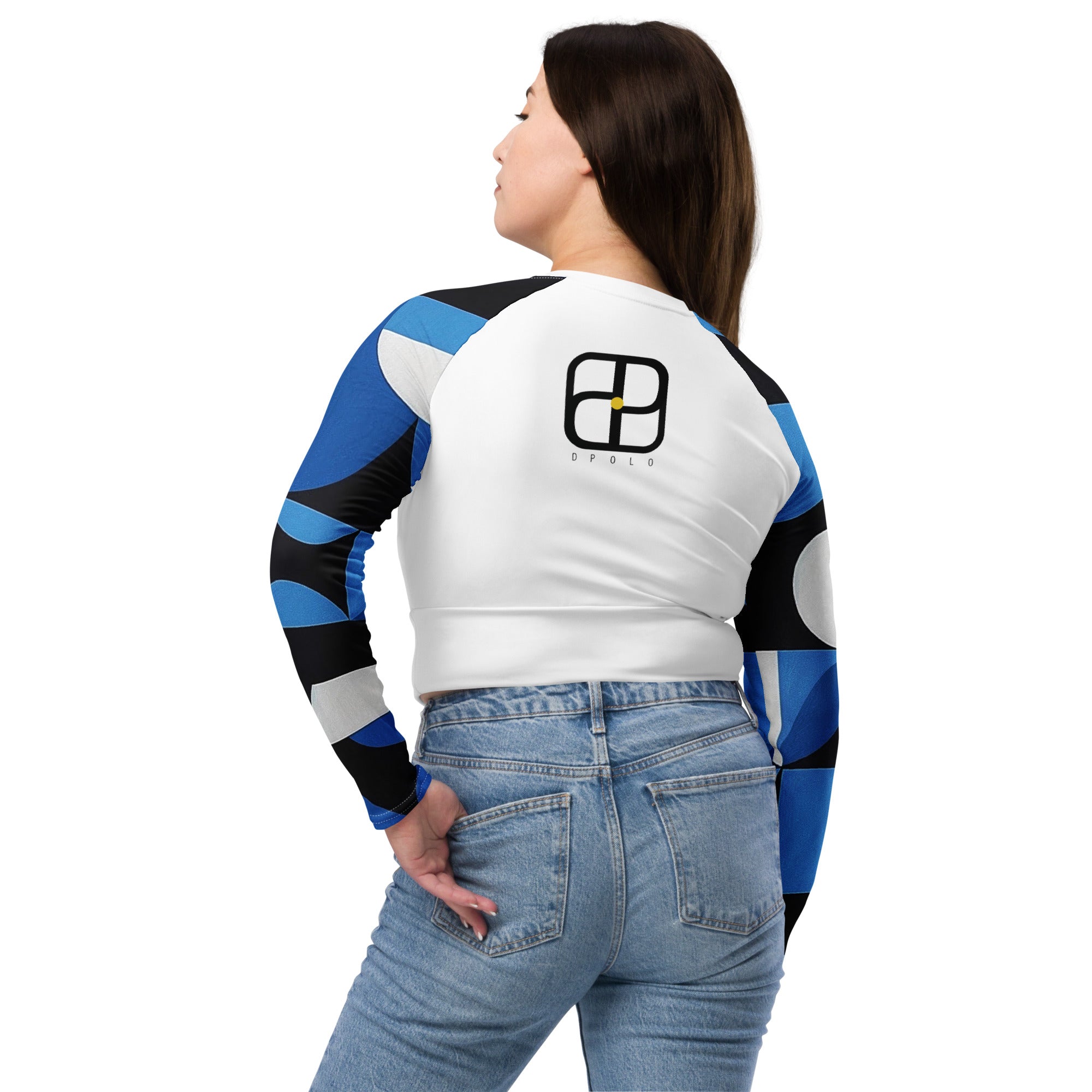 Recycled long-sleeve crop top