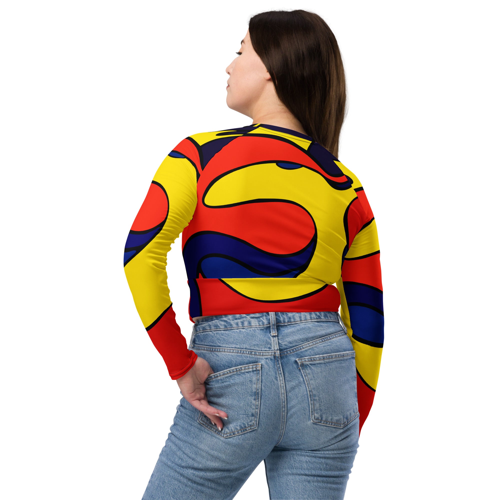 Recycled long-sleeve crop top