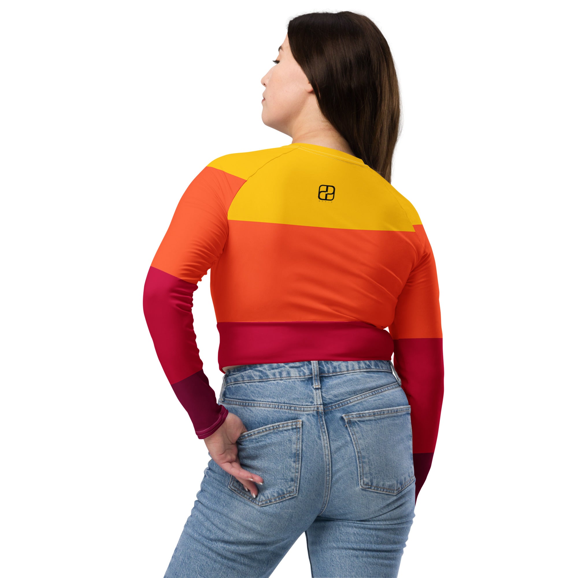 Recycled long-sleeve crop top