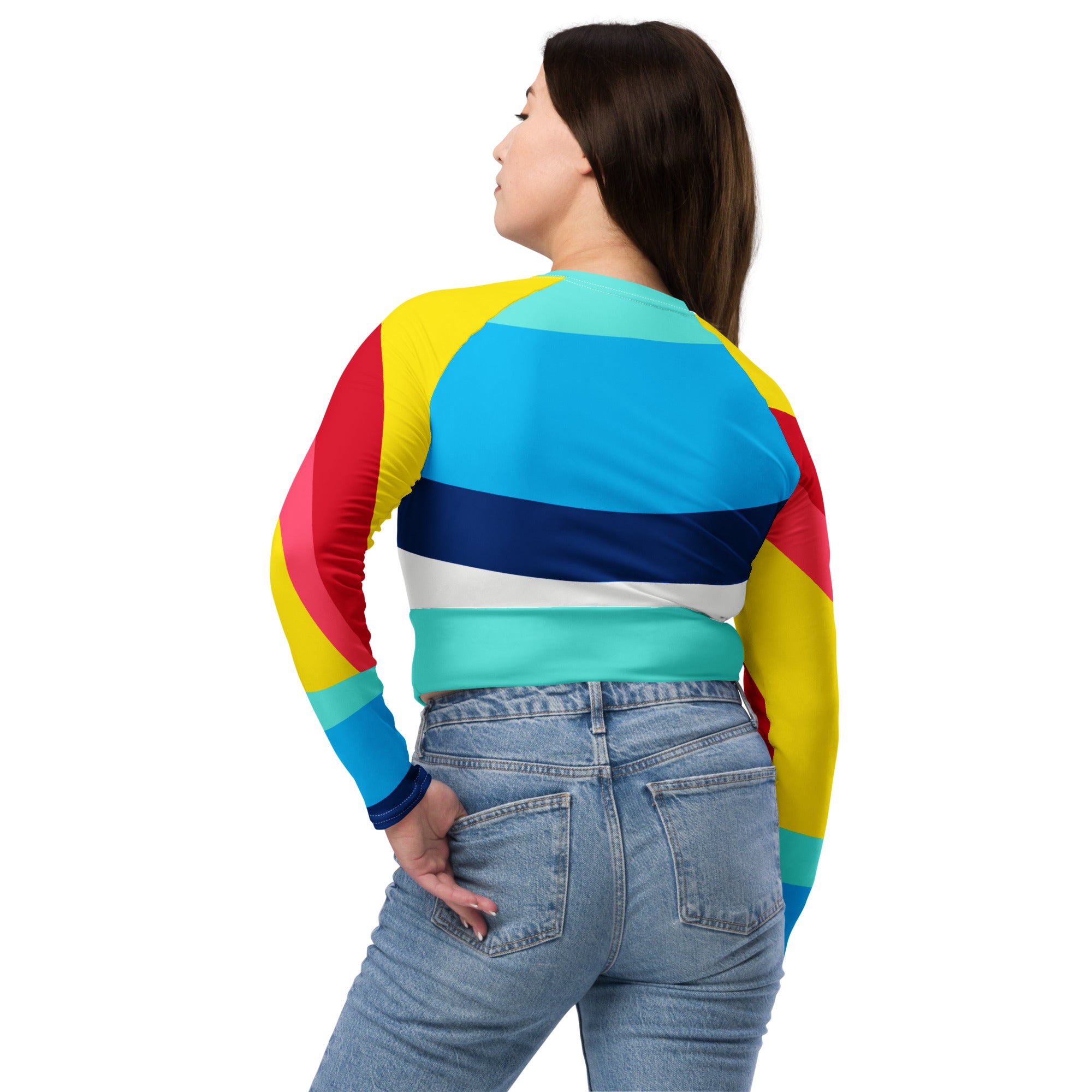 Recycled long-sleeve crop top