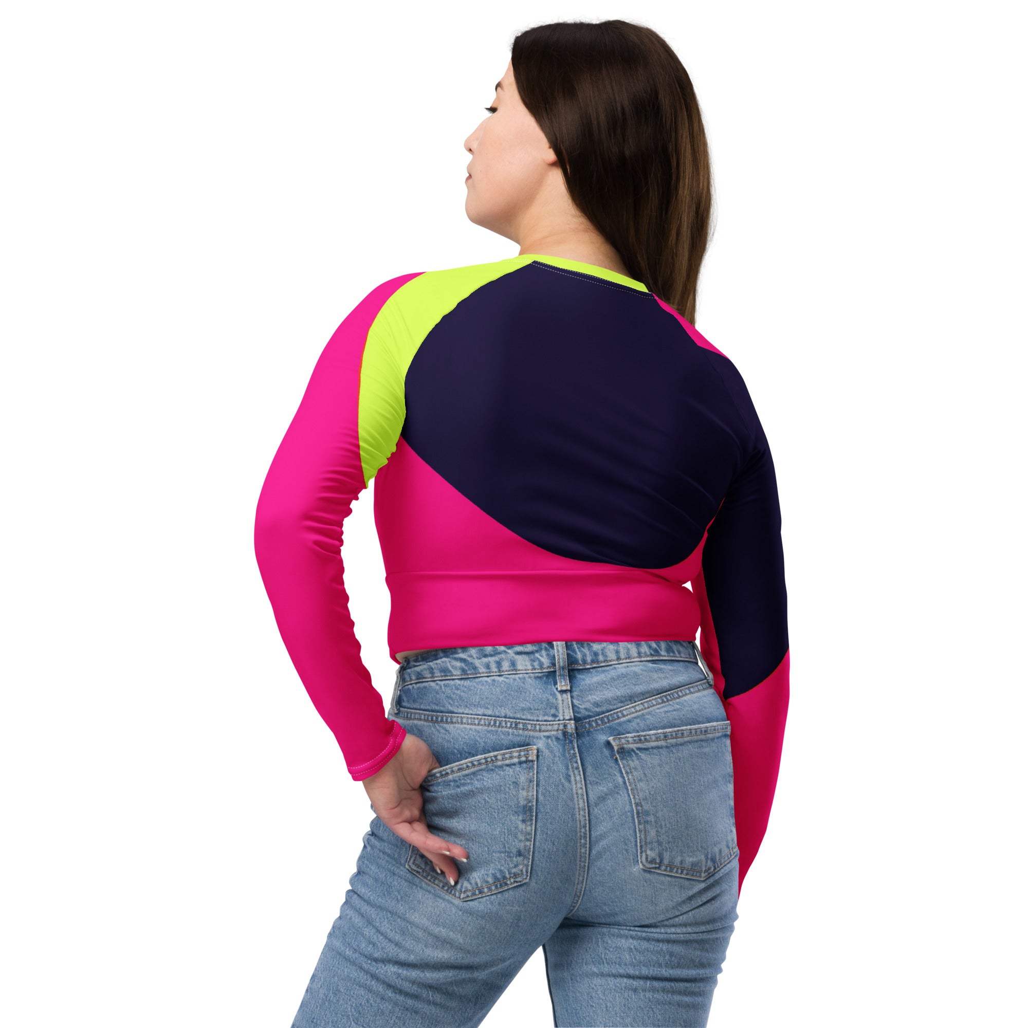 Recycled long-sleeve crop top