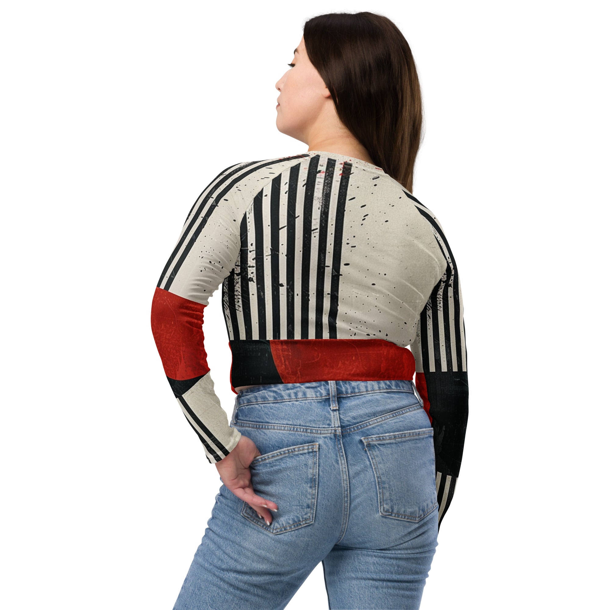 Recycled long-sleeve crop top