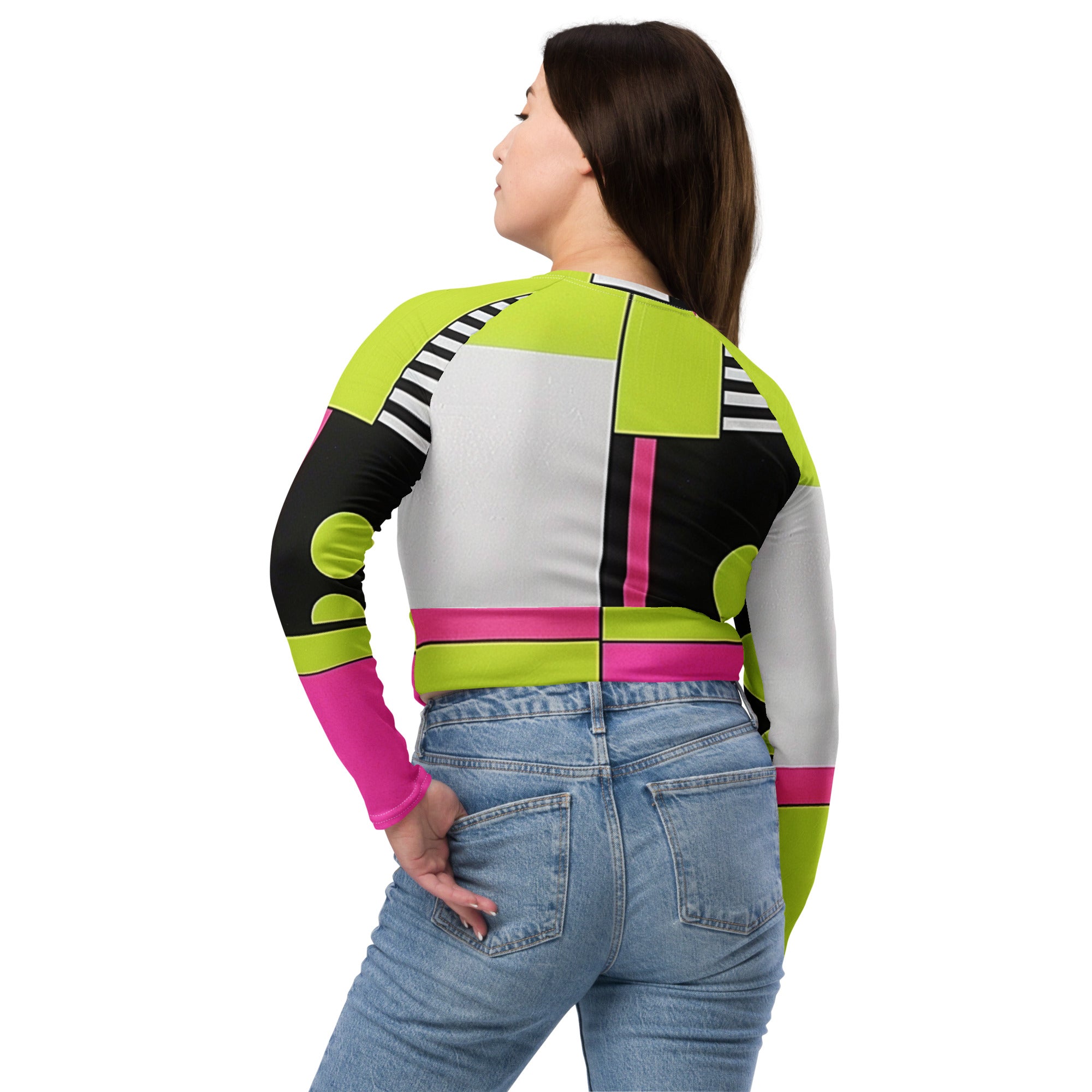 Recycled long-sleeve crop top