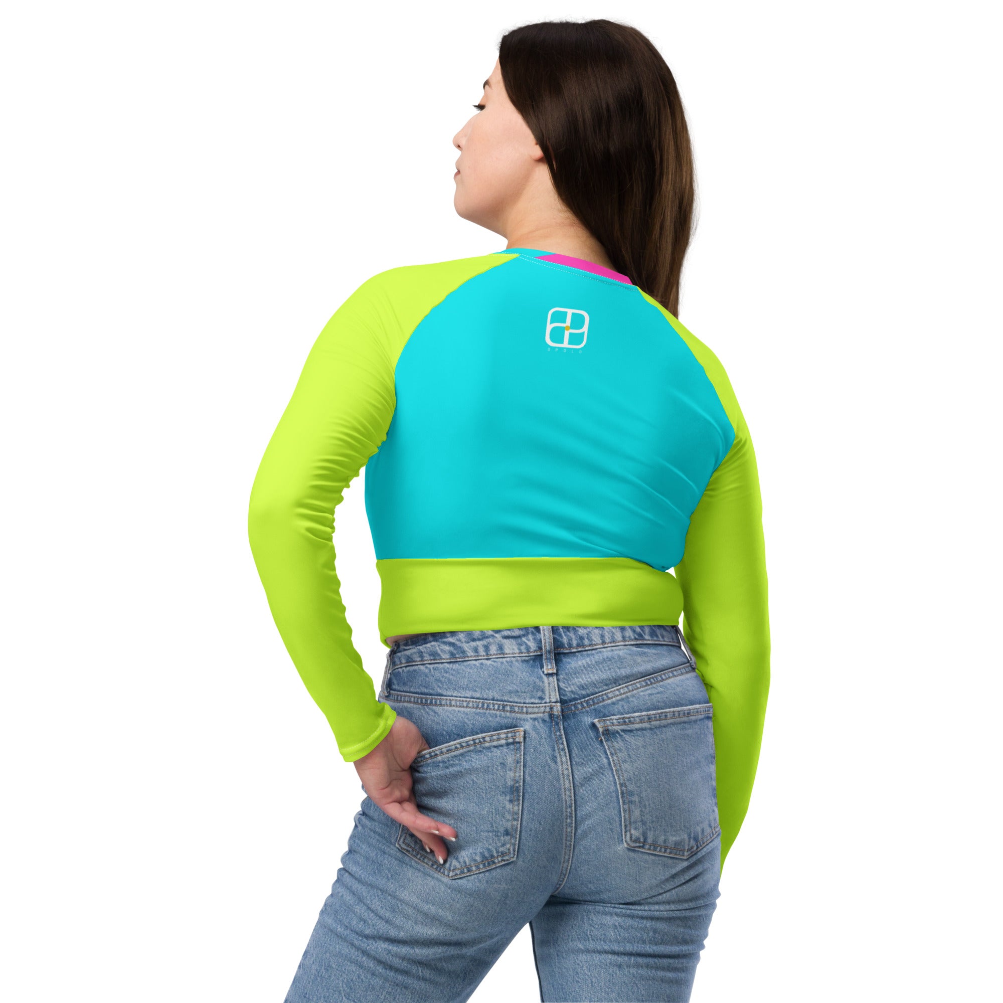 Recycled long-sleeve crop top