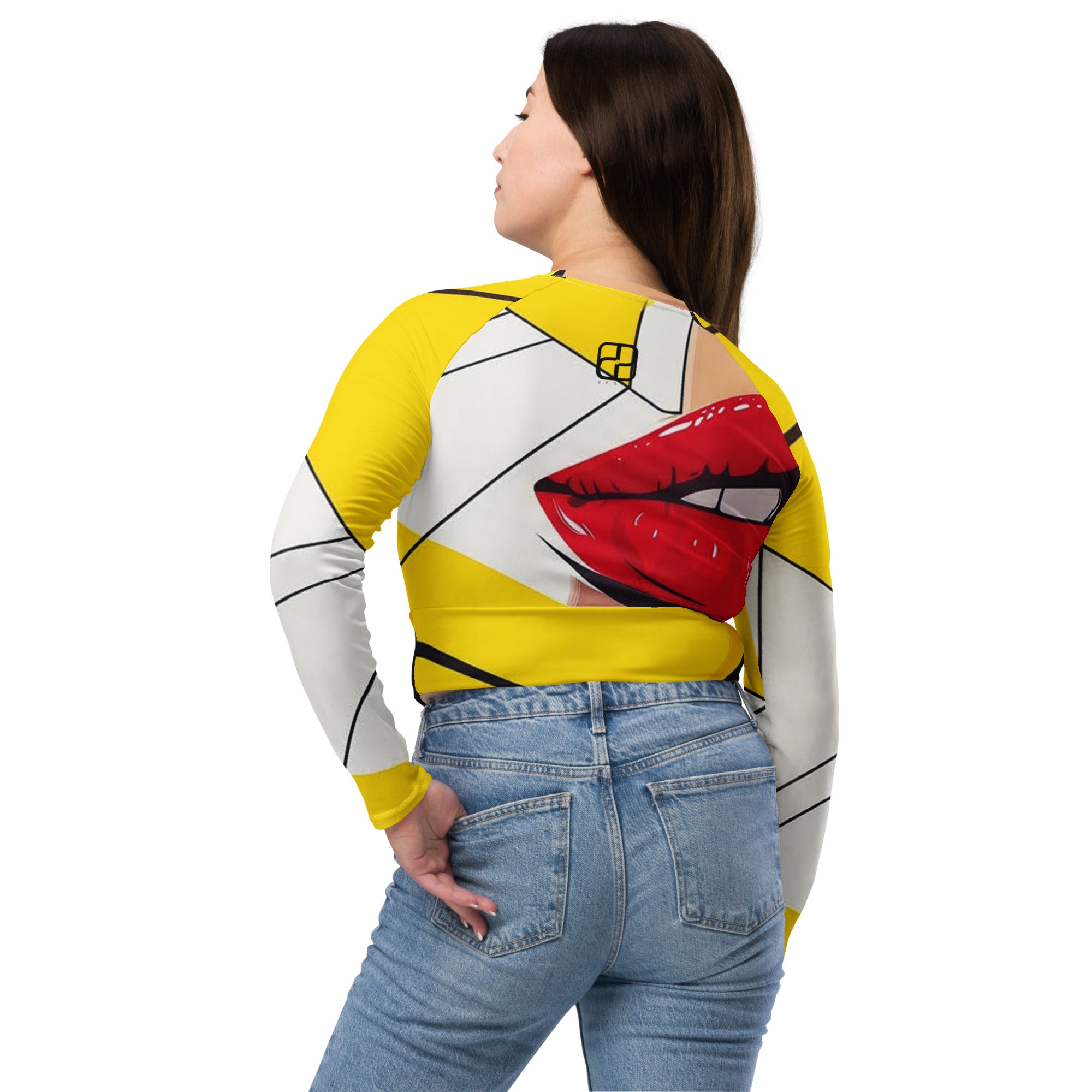 Recycled long-sleeve crop top