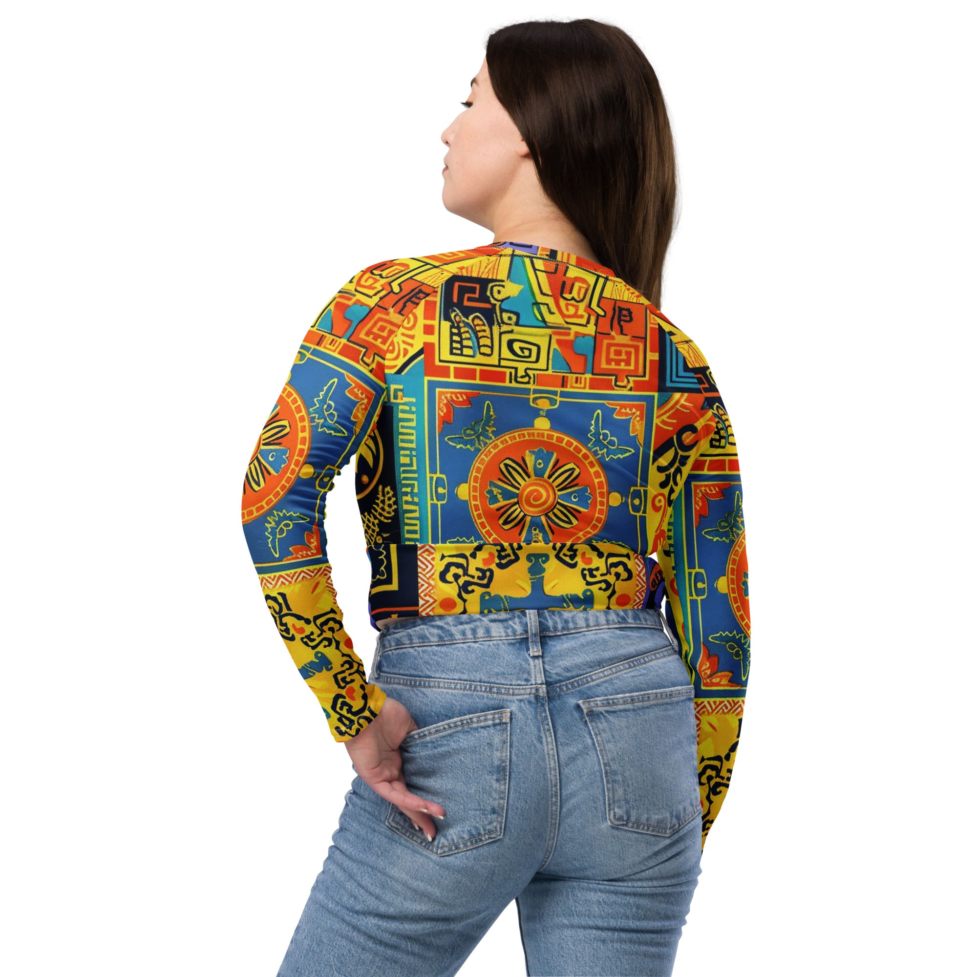Recycled long-sleeve crop top