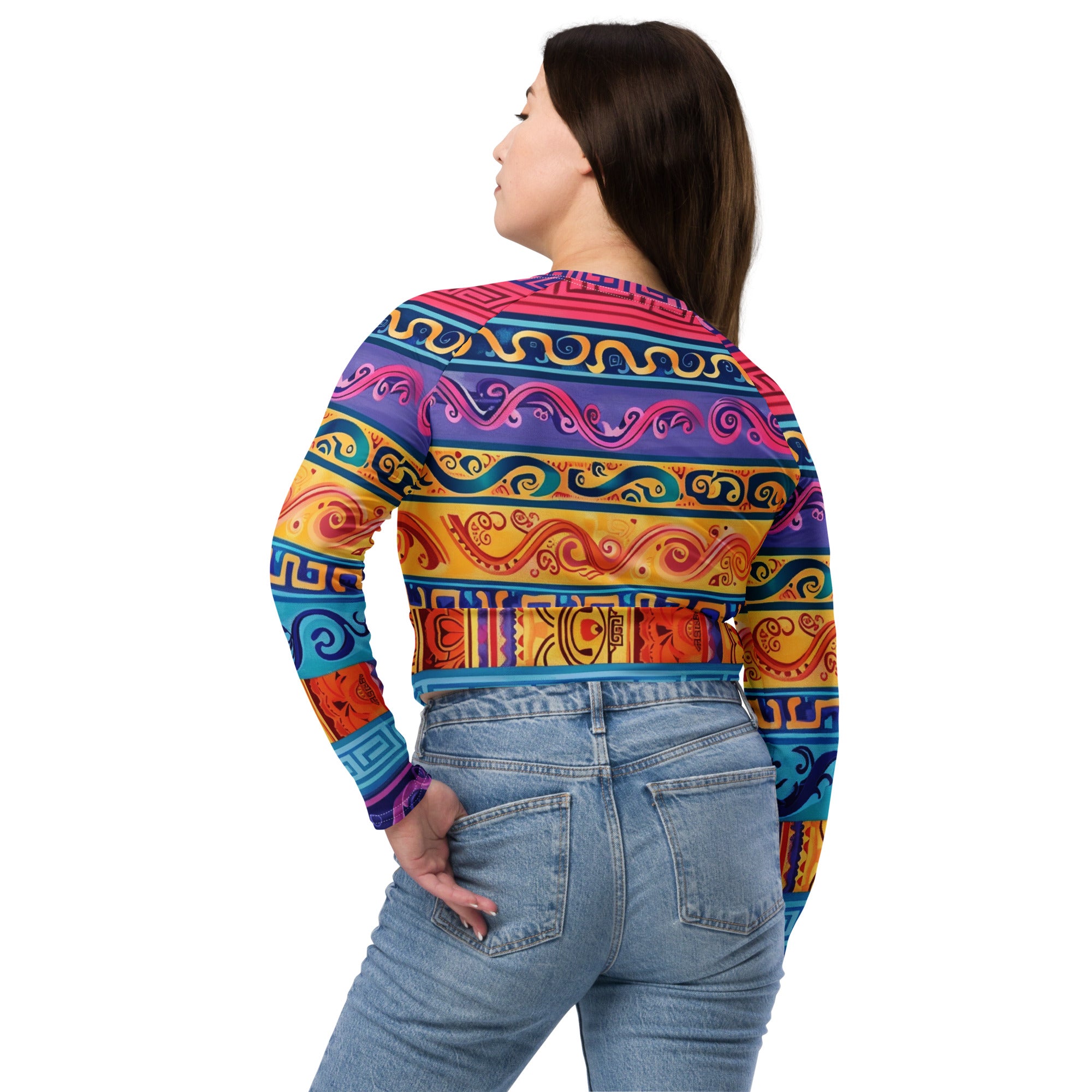 Recycled long-sleeve crop top