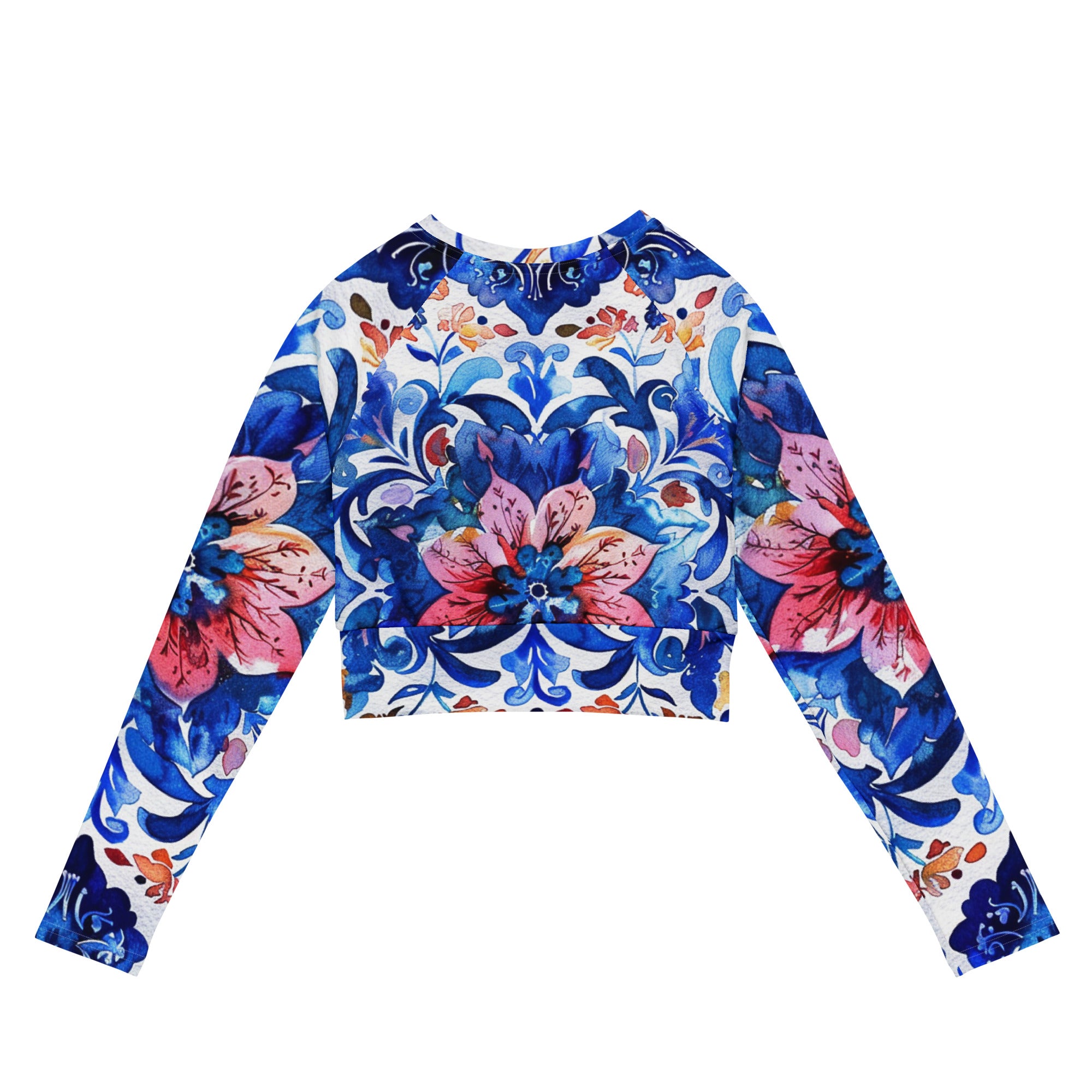 Recycled long-sleeve crop top