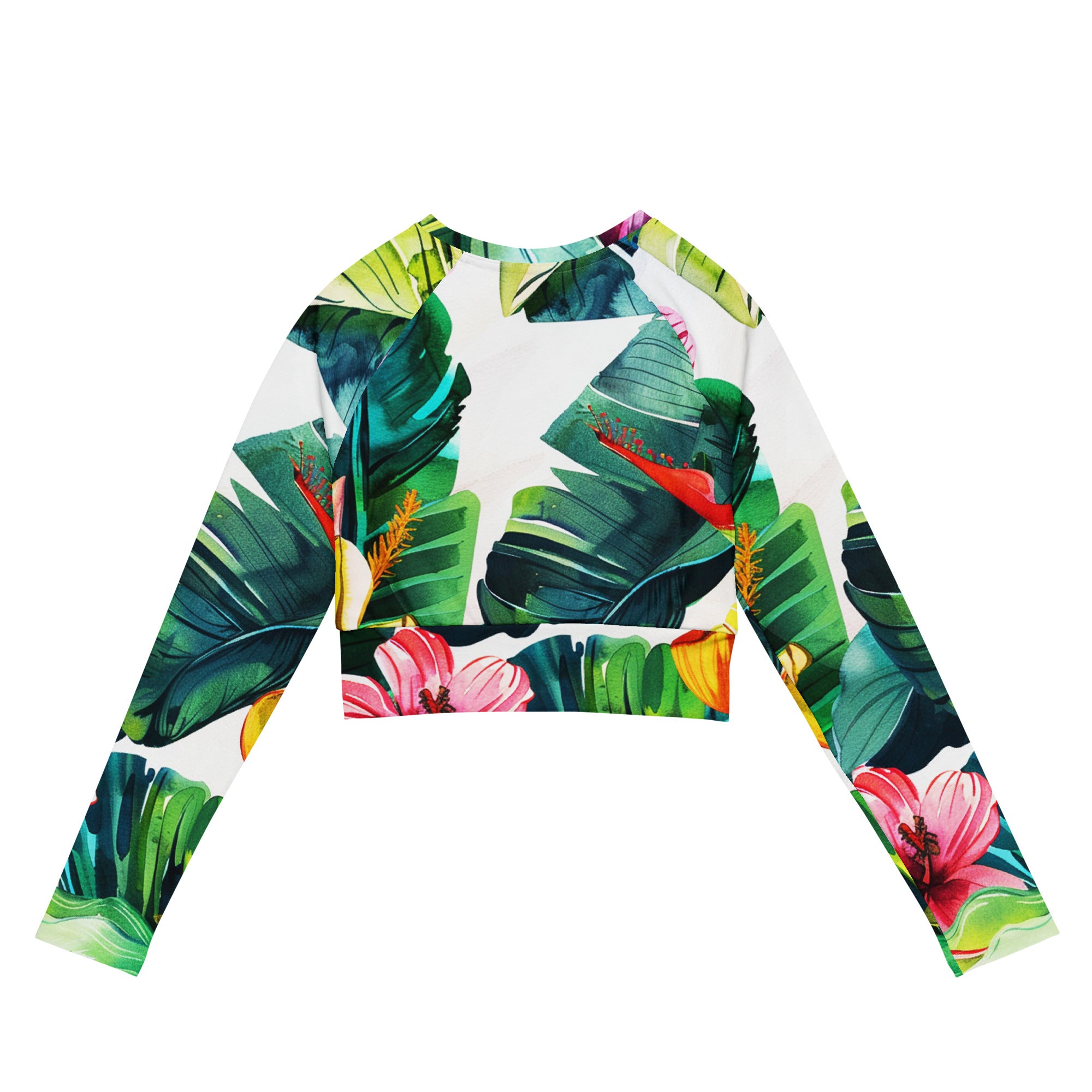 Recycled long-sleeve crop top