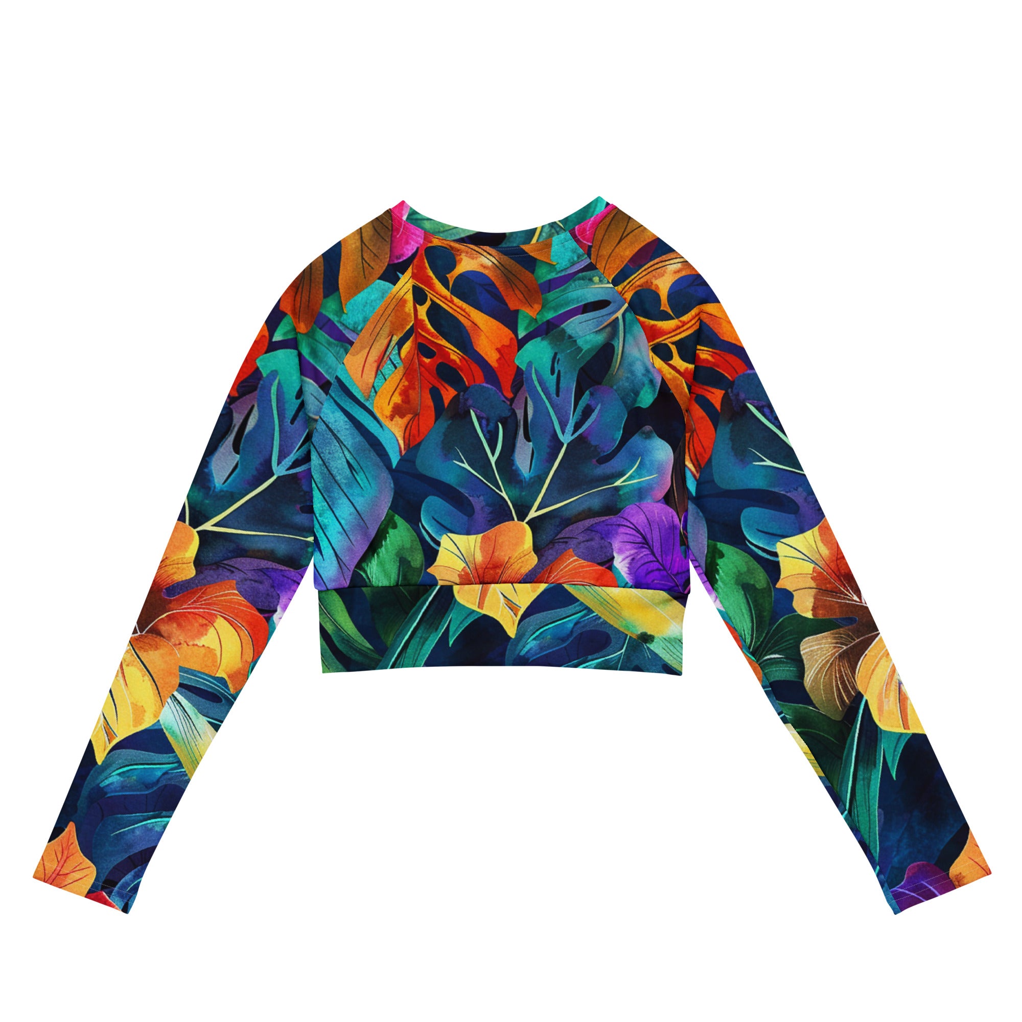 Recycled long-sleeve crop top
