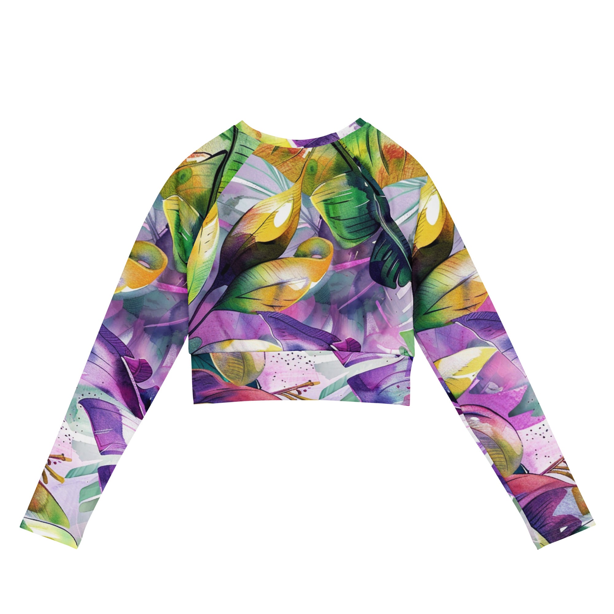 Recycled long-sleeve crop top
