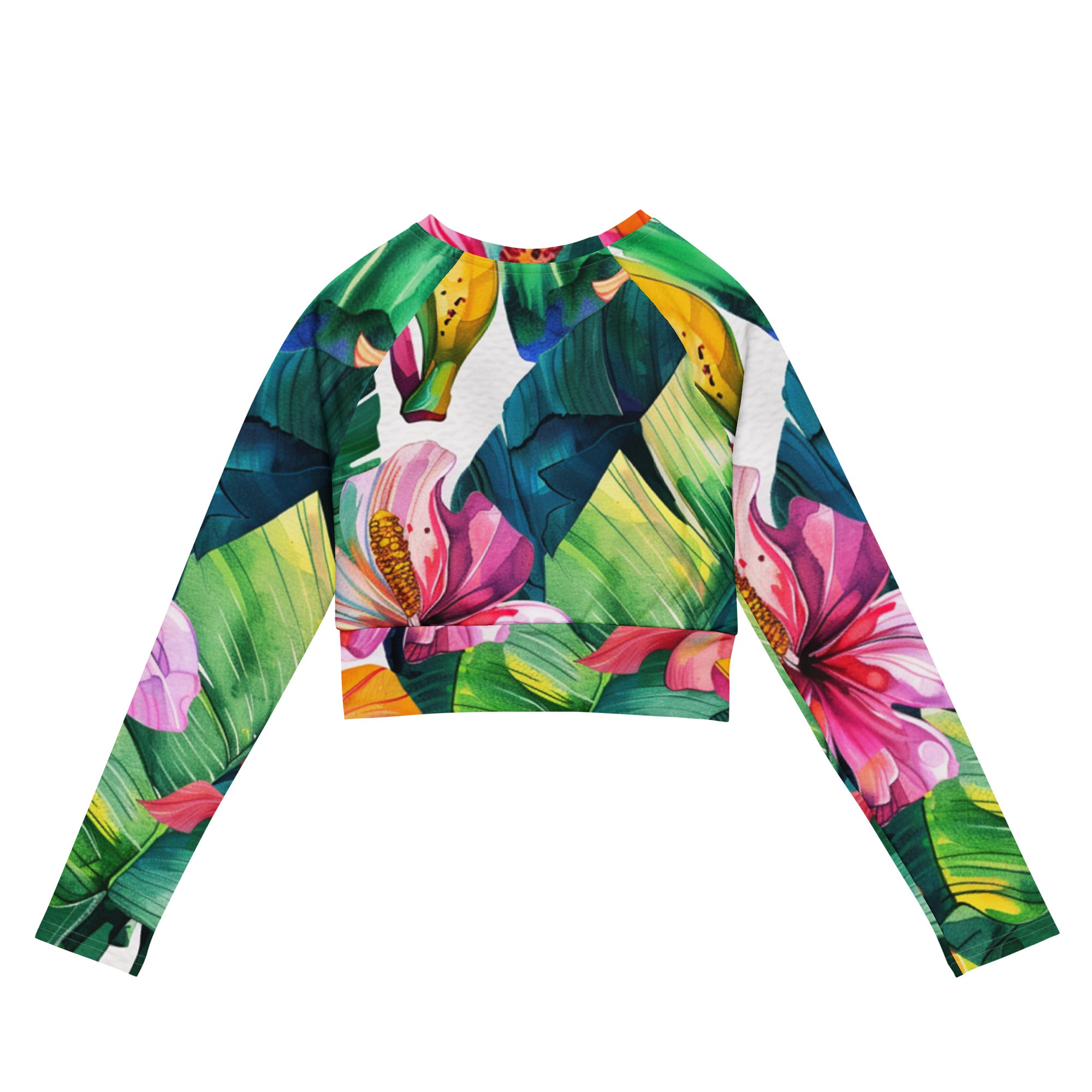 Recycled long-sleeve crop top
