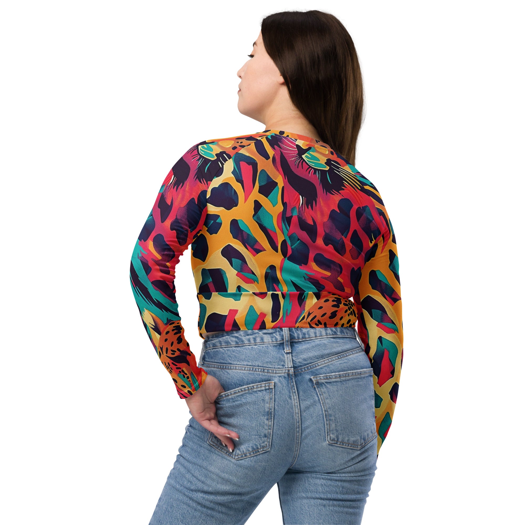 Recycled long-sleeve crop top