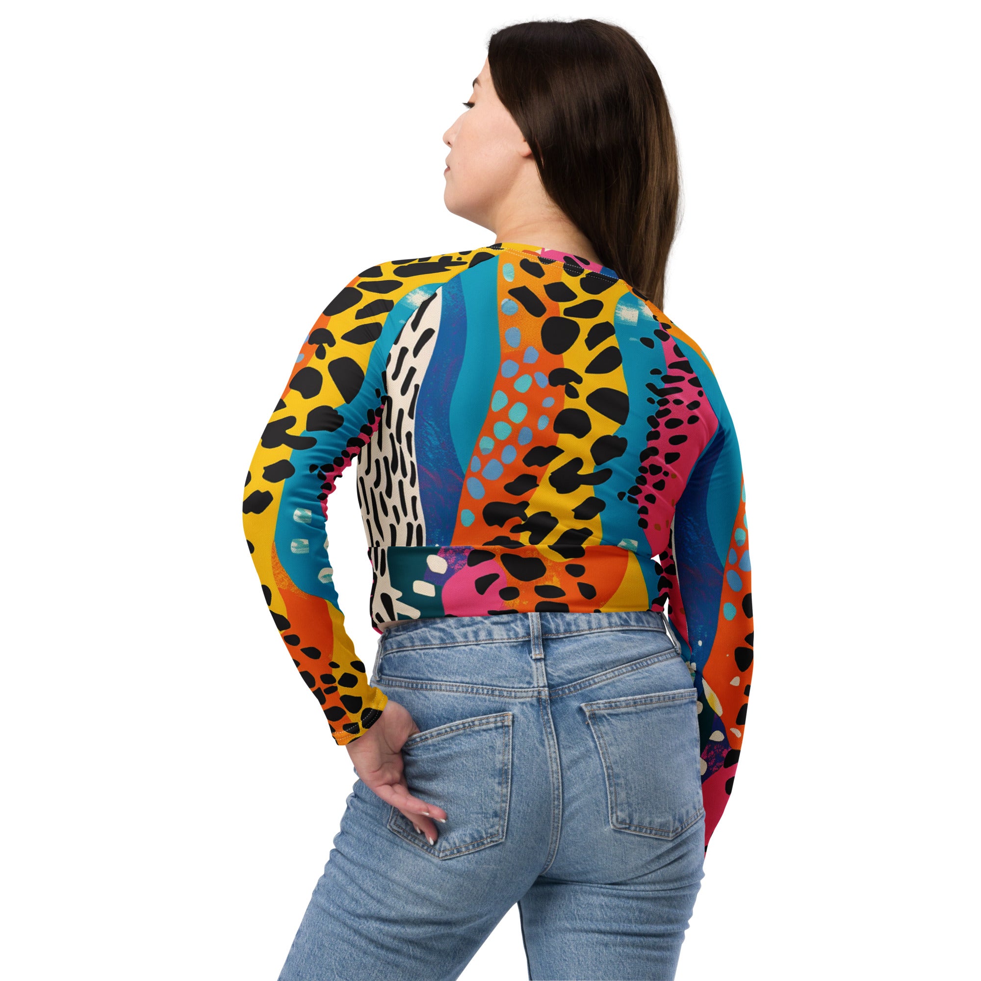 Recycled long-sleeve crop top