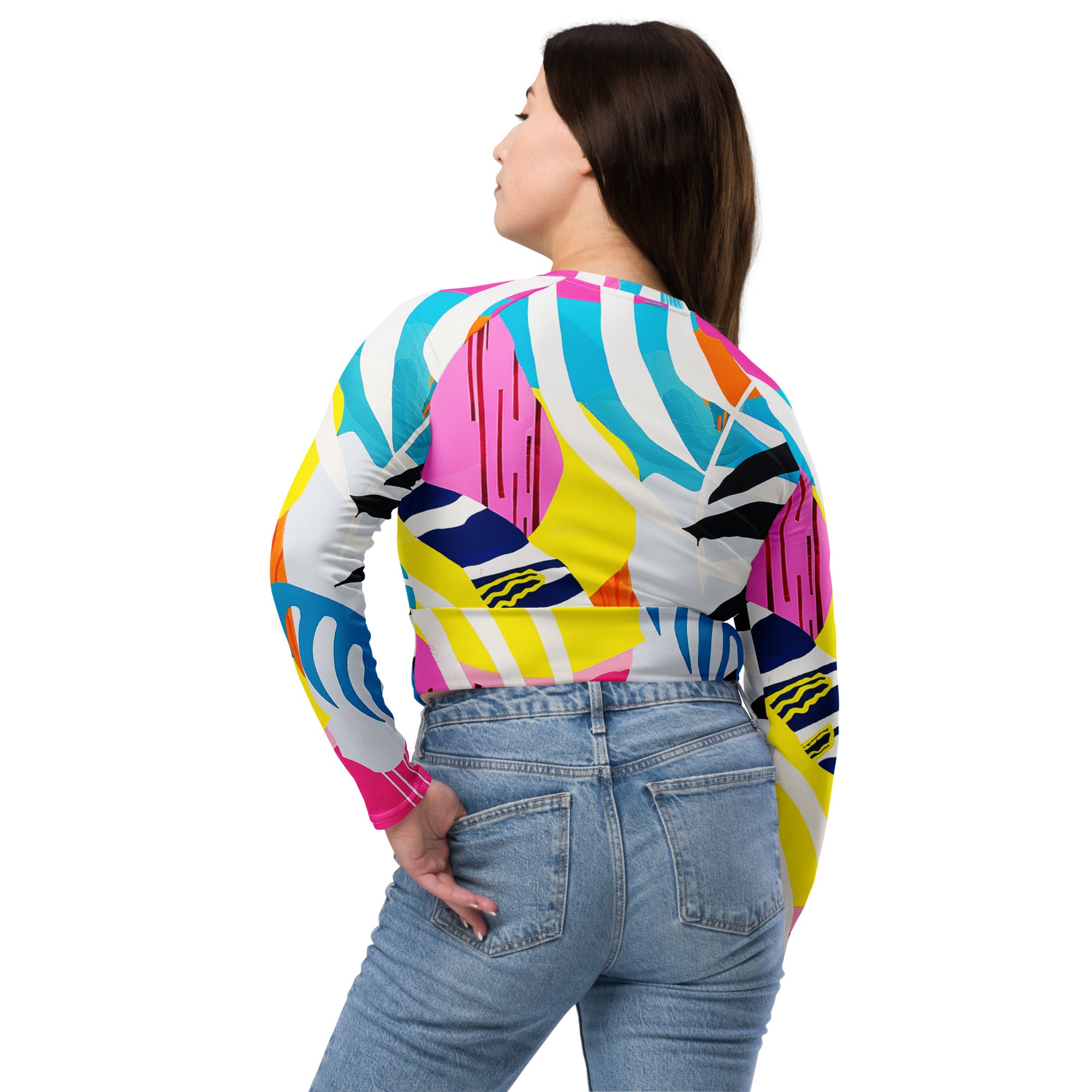 Recycled long-sleeve crop top