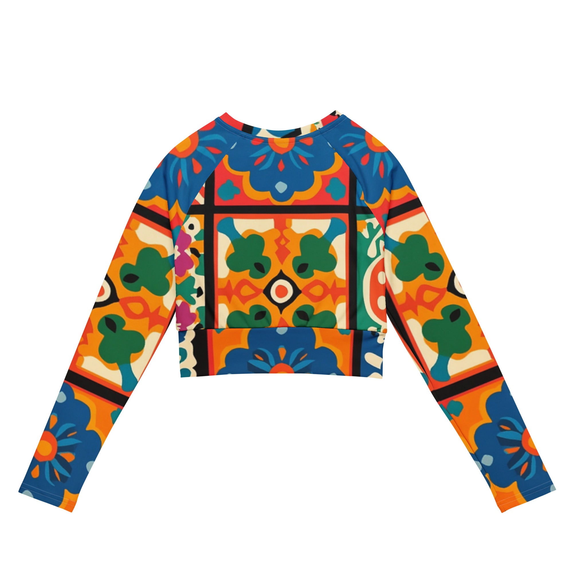 Recycled long-sleeve crop top
