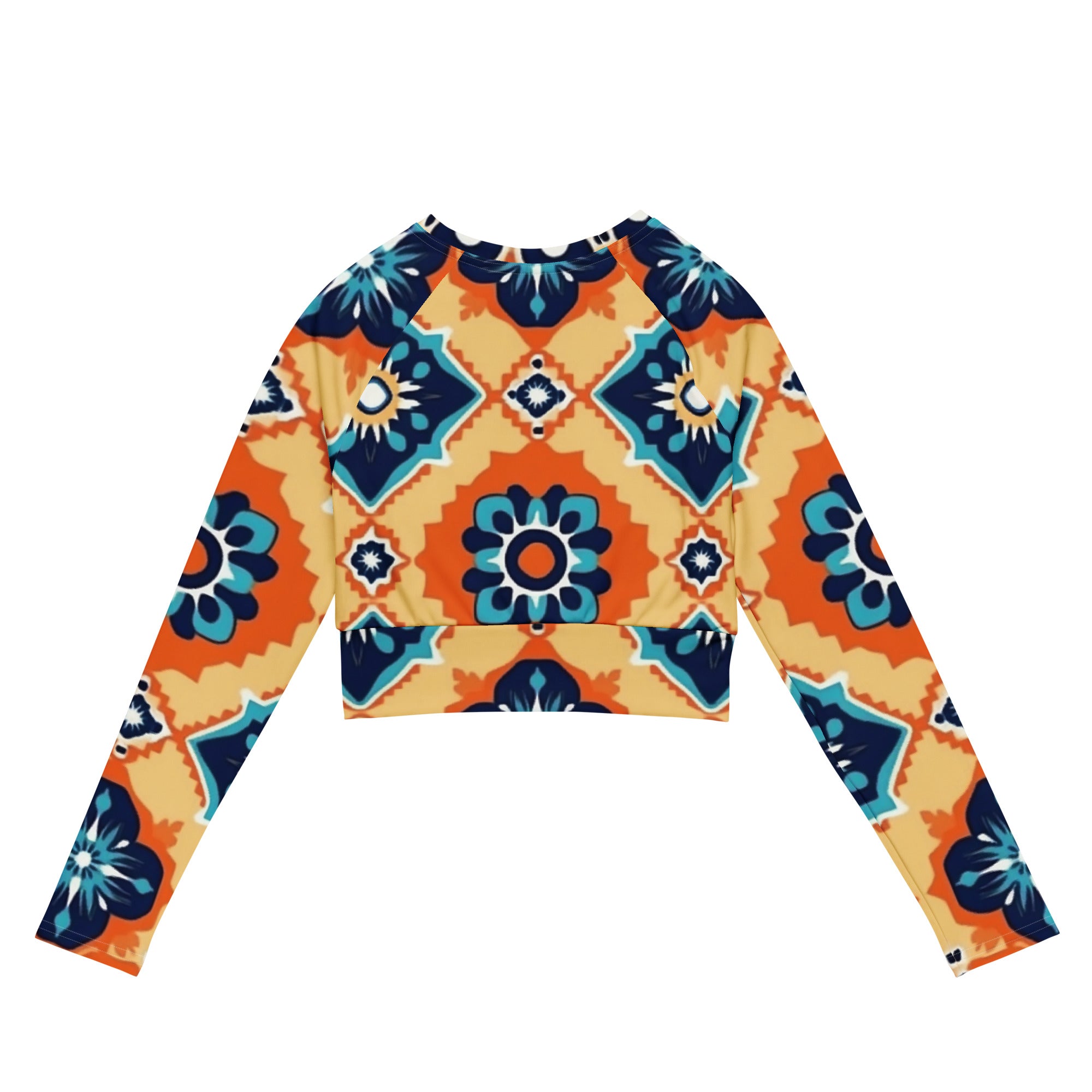Recycled long-sleeve crop top