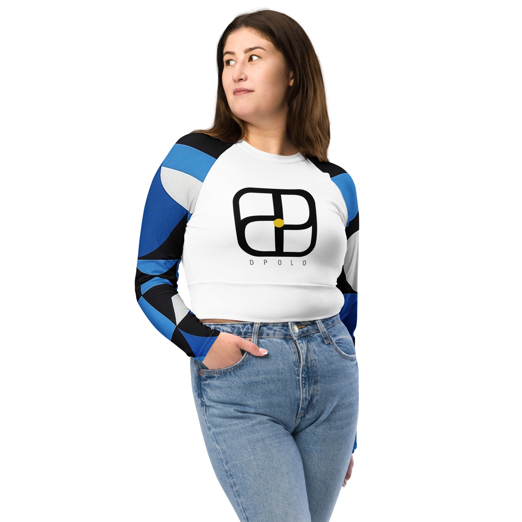 Recycled long-sleeve crop top