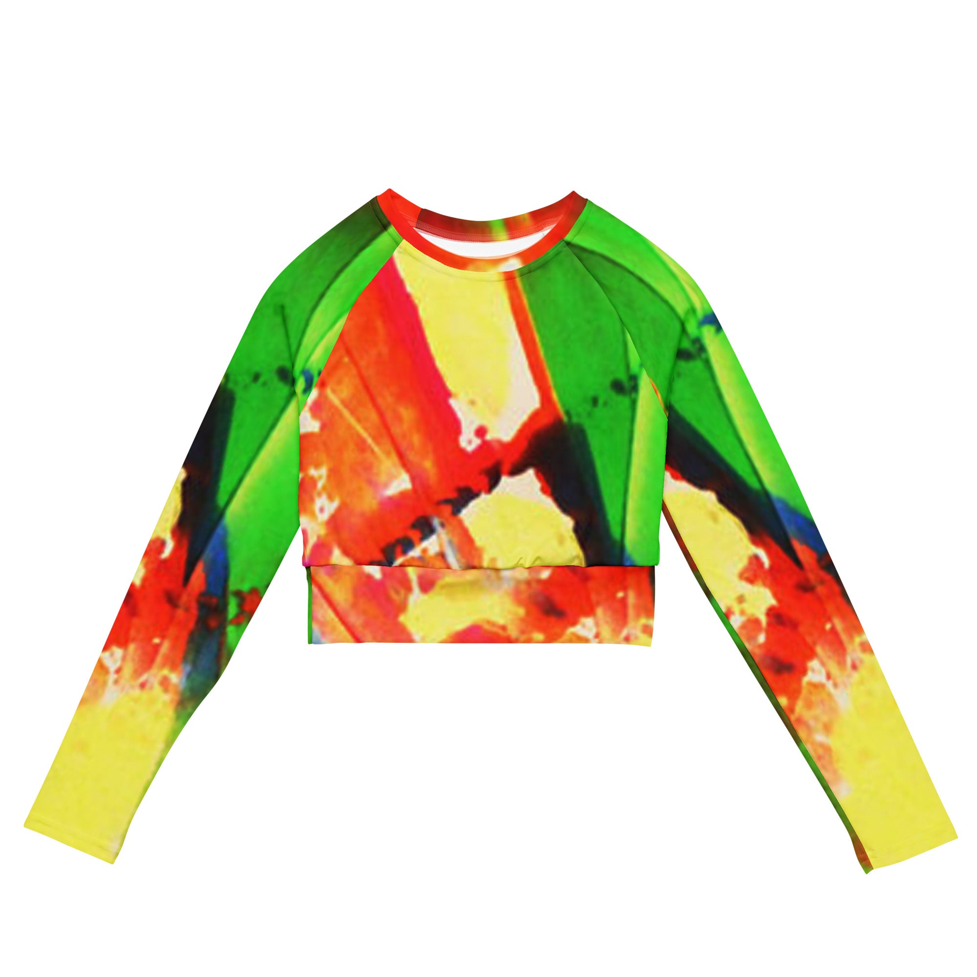 Recycled long-sleeve crop top