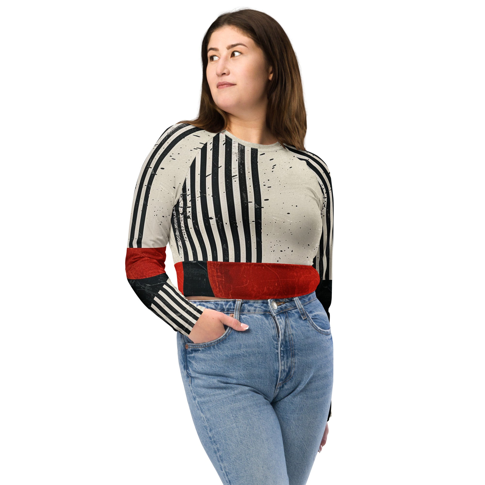 Recycled long-sleeve crop top