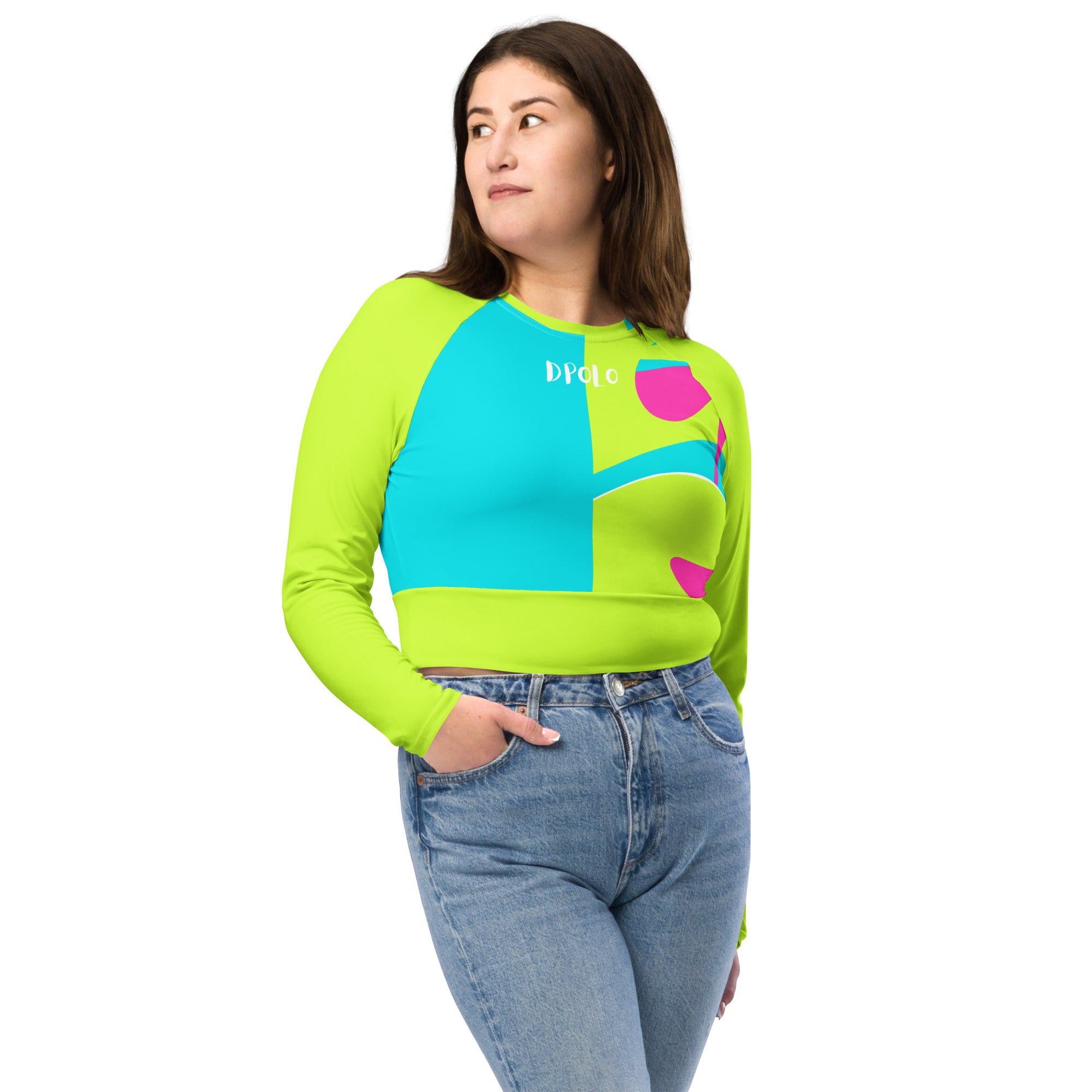 Recycled long-sleeve crop top