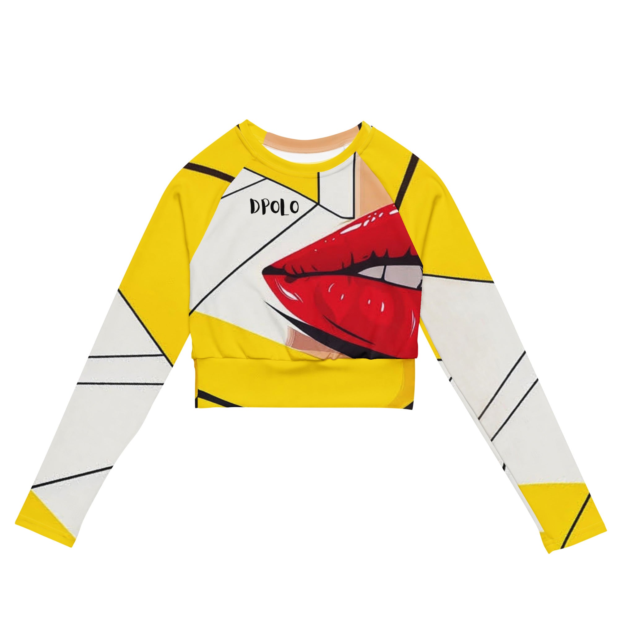 Recycled long-sleeve crop top