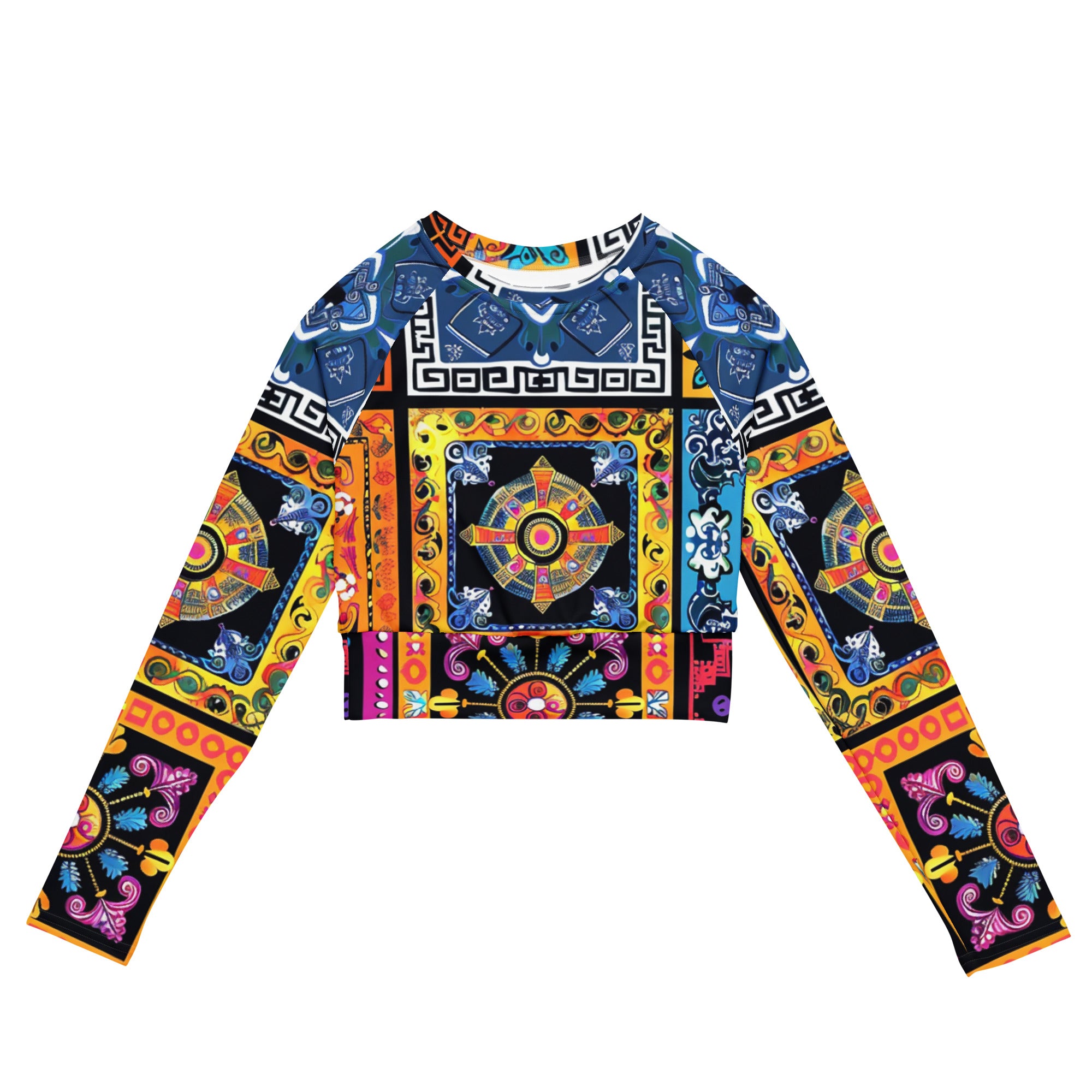 Recycled long-sleeve crop top