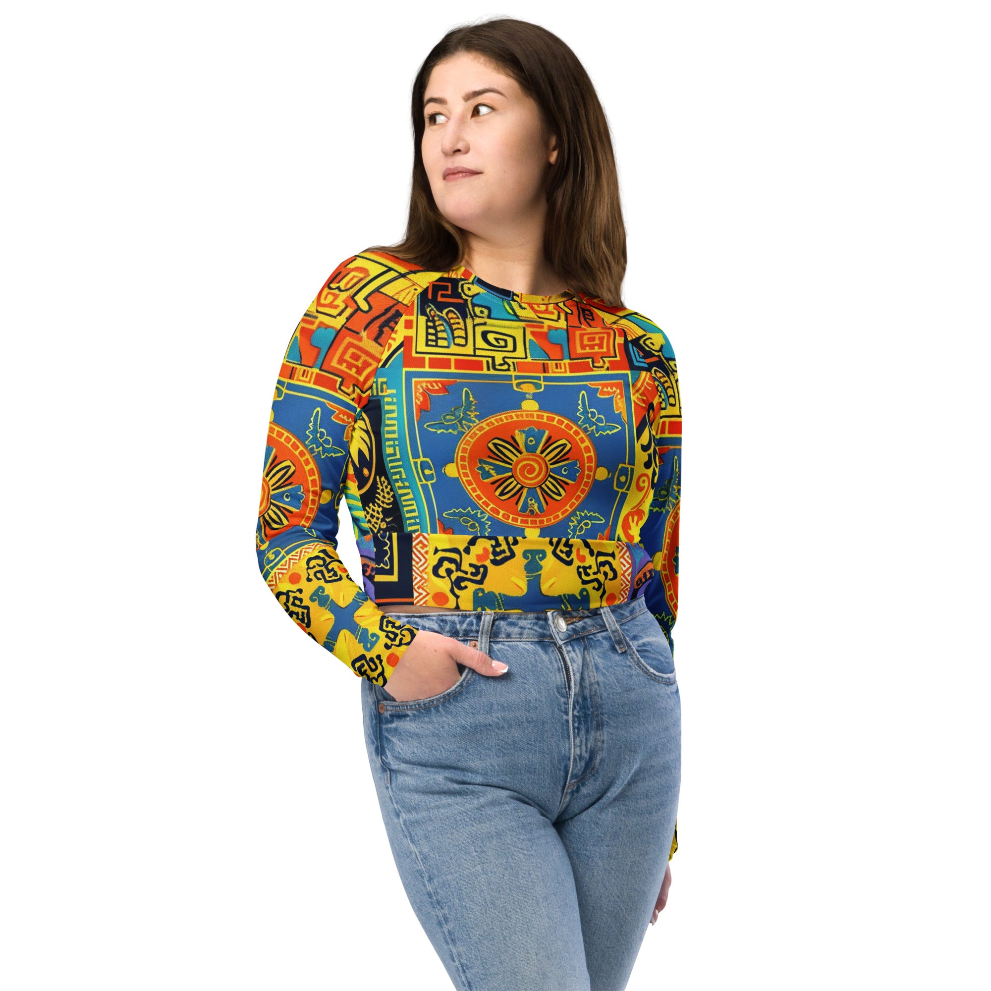 Recycled long-sleeve crop top