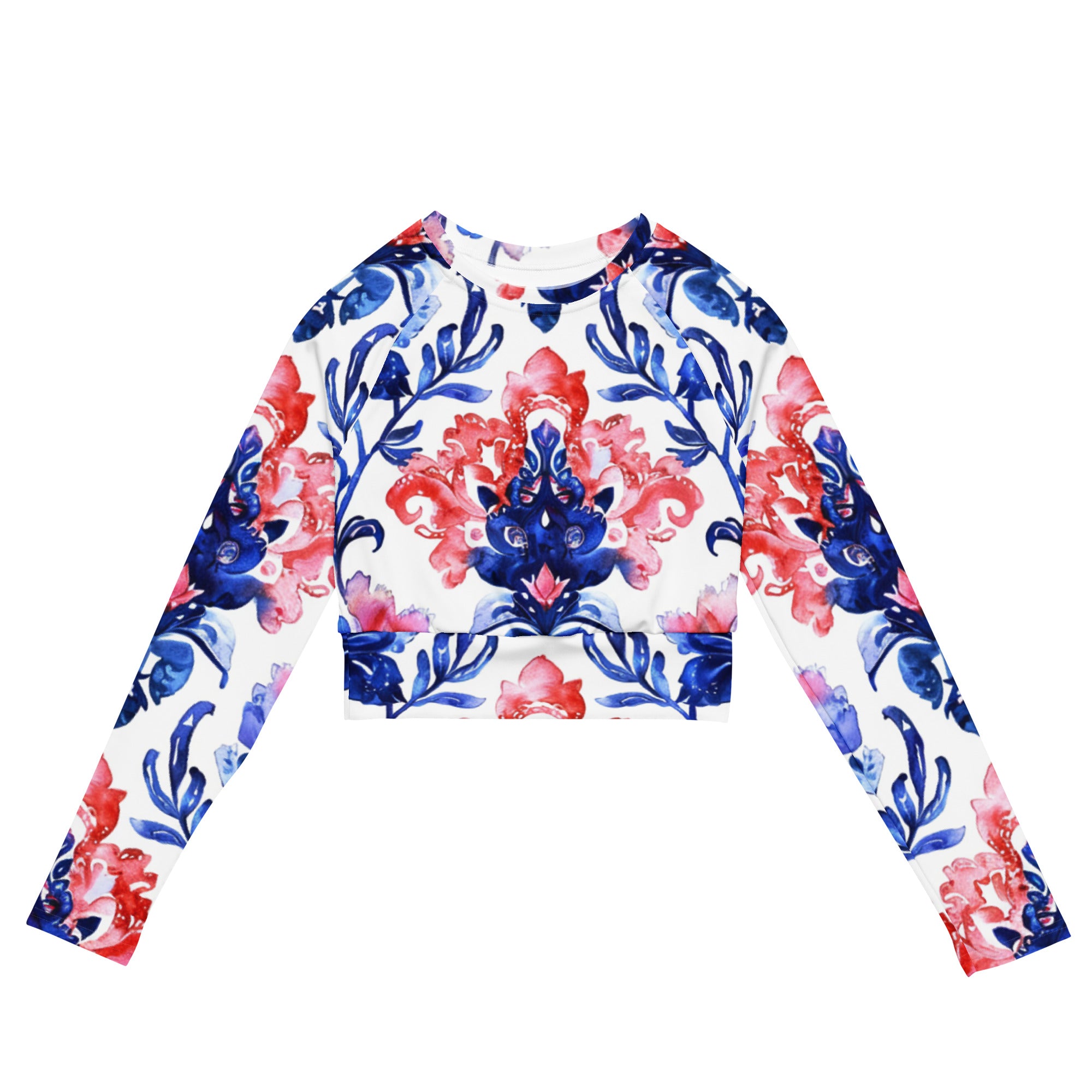 Recycled long-sleeve crop top