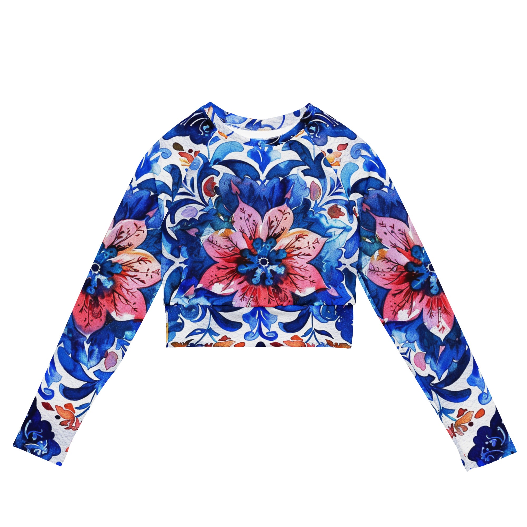 Recycled long-sleeve crop top