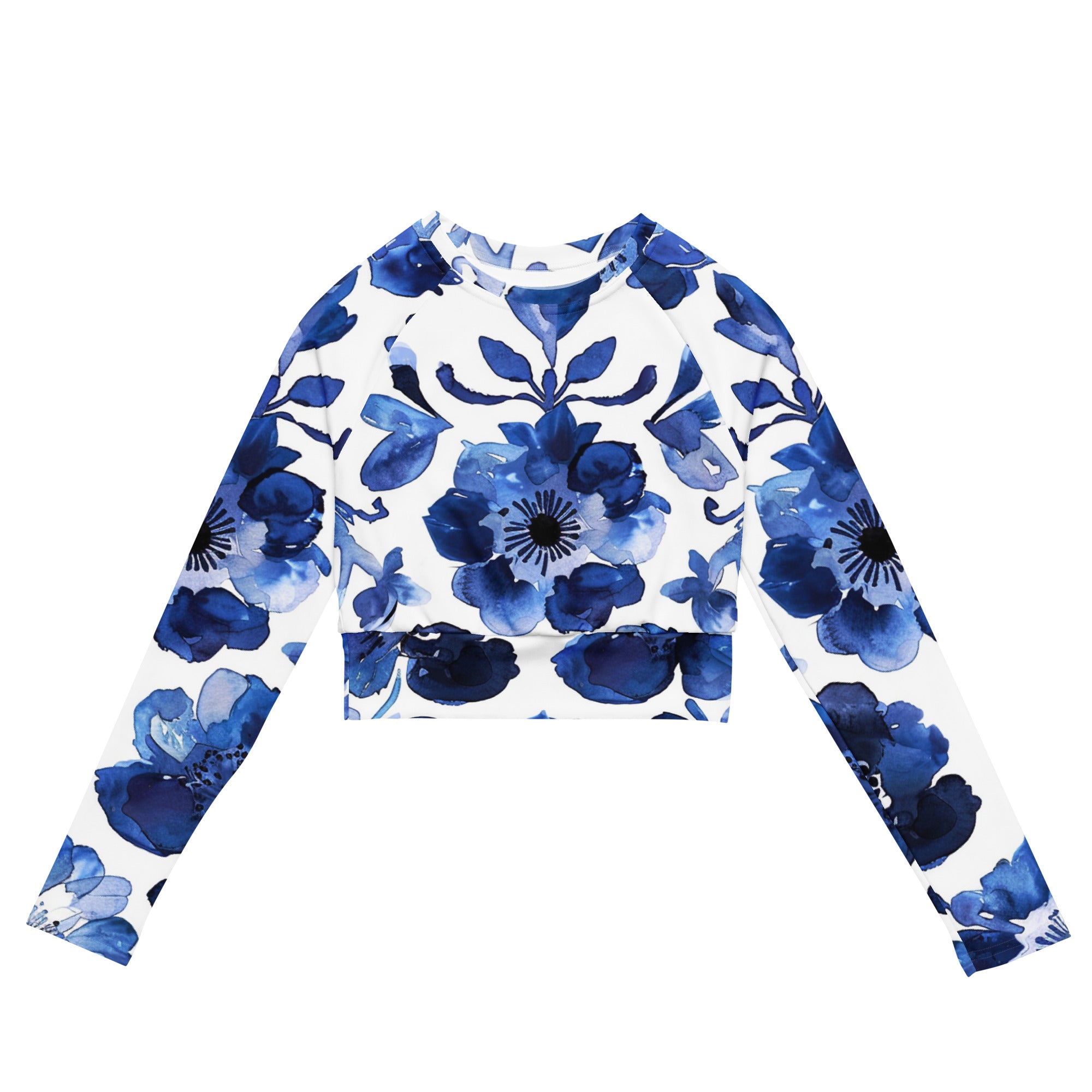 Recycled long-sleeve crop top