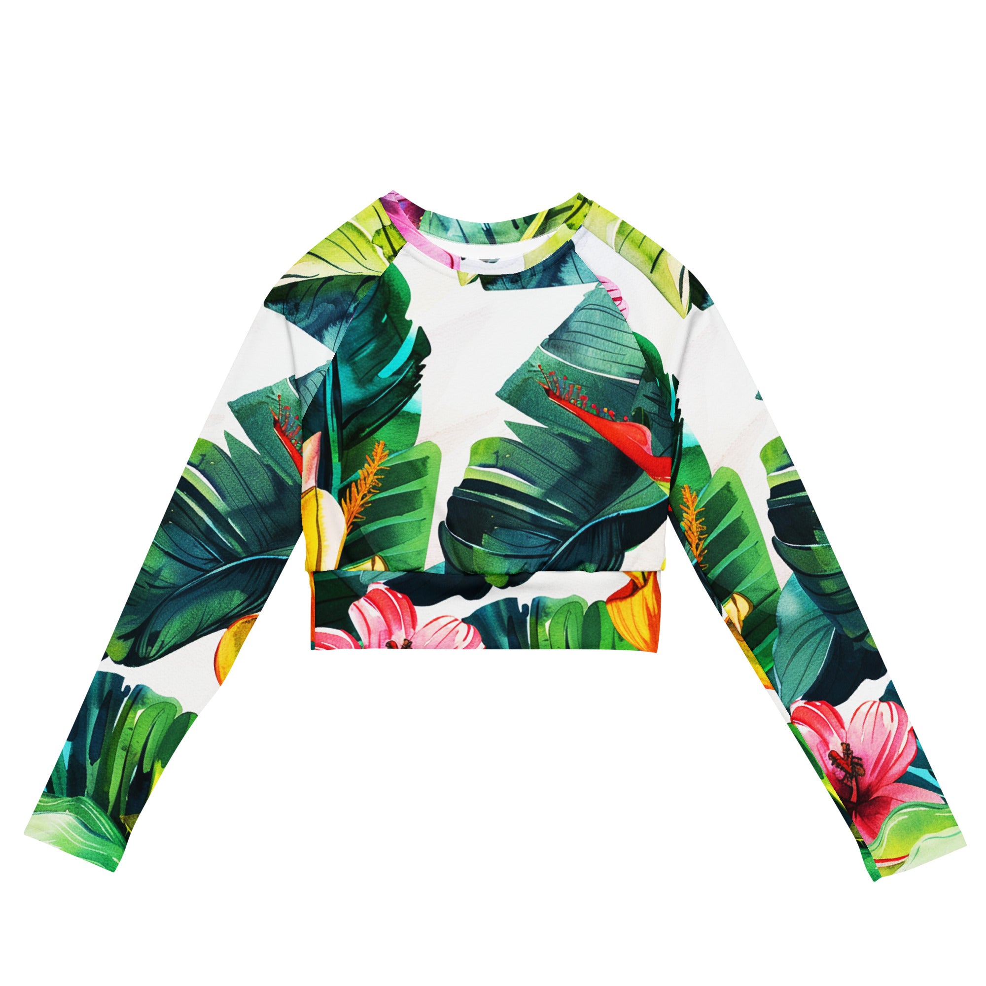 Recycled long-sleeve crop top