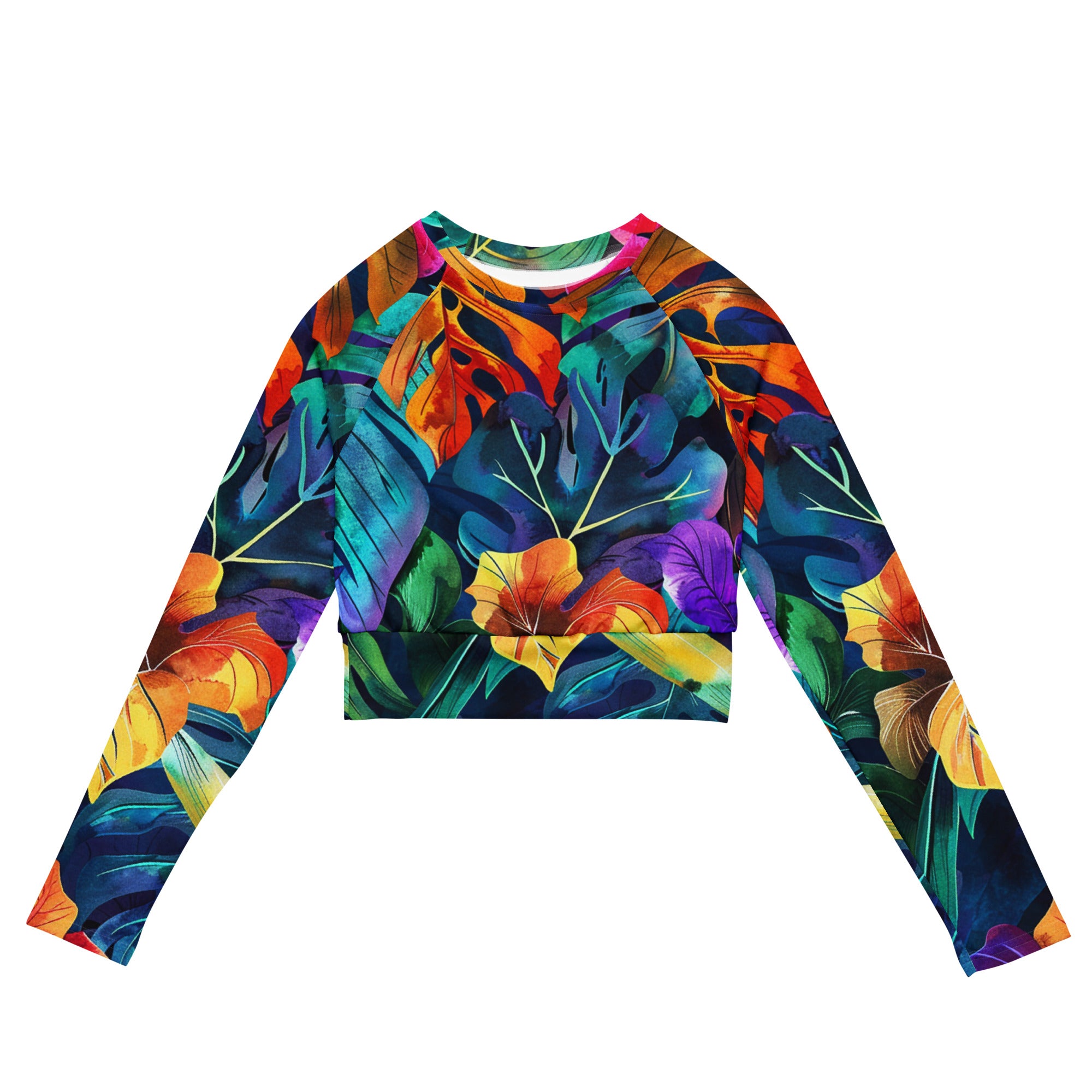 Recycled long-sleeve crop top