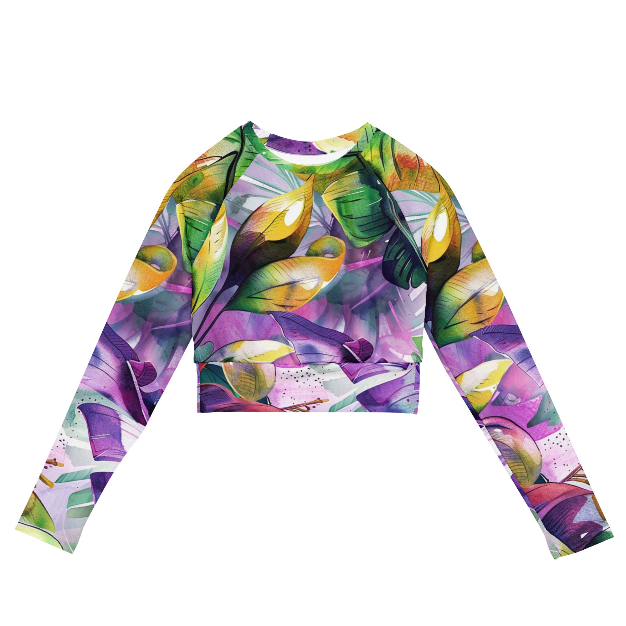 Recycled long-sleeve crop top
